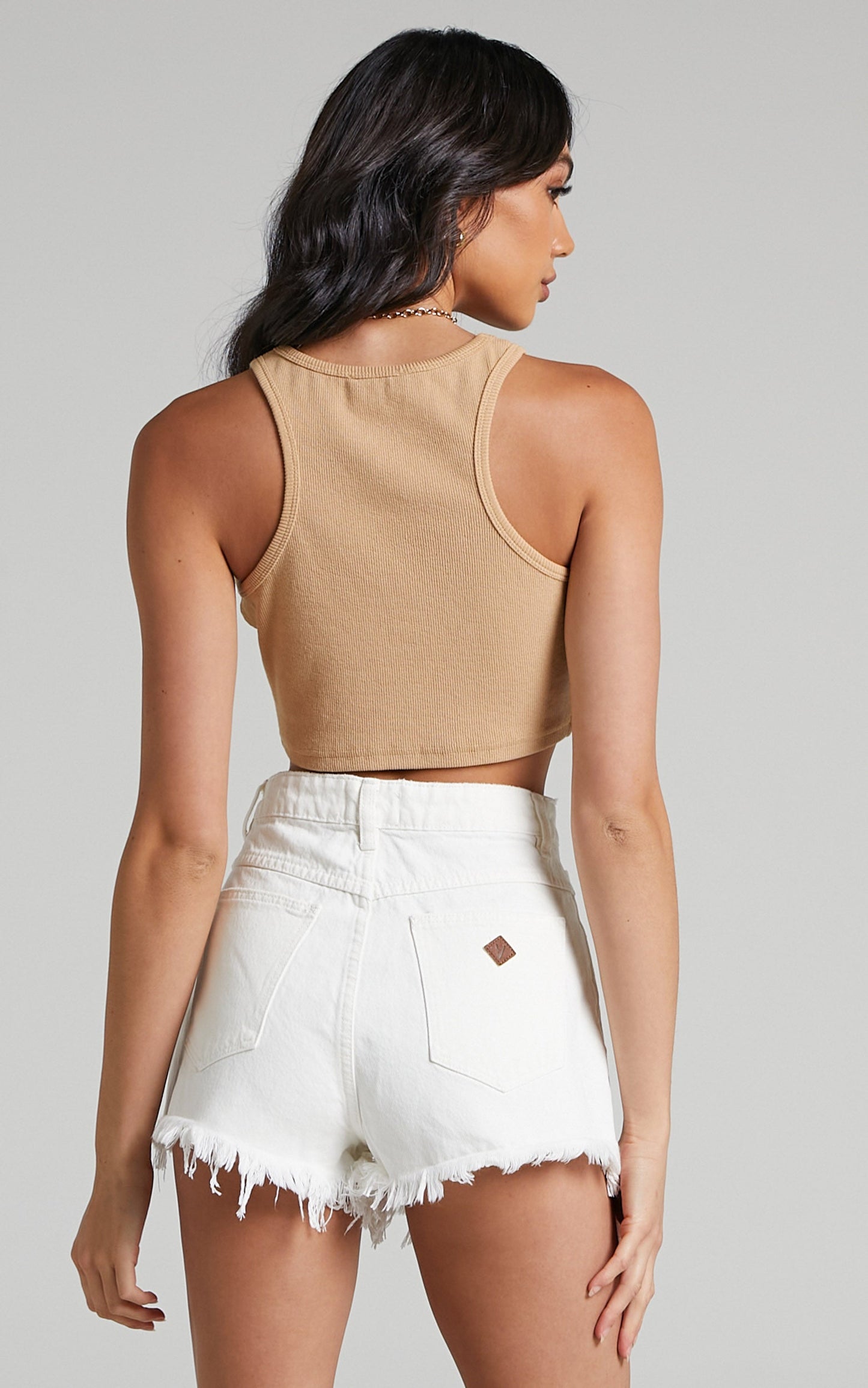 Abrand - A High Relaxed Denim Short in White Fade Rip