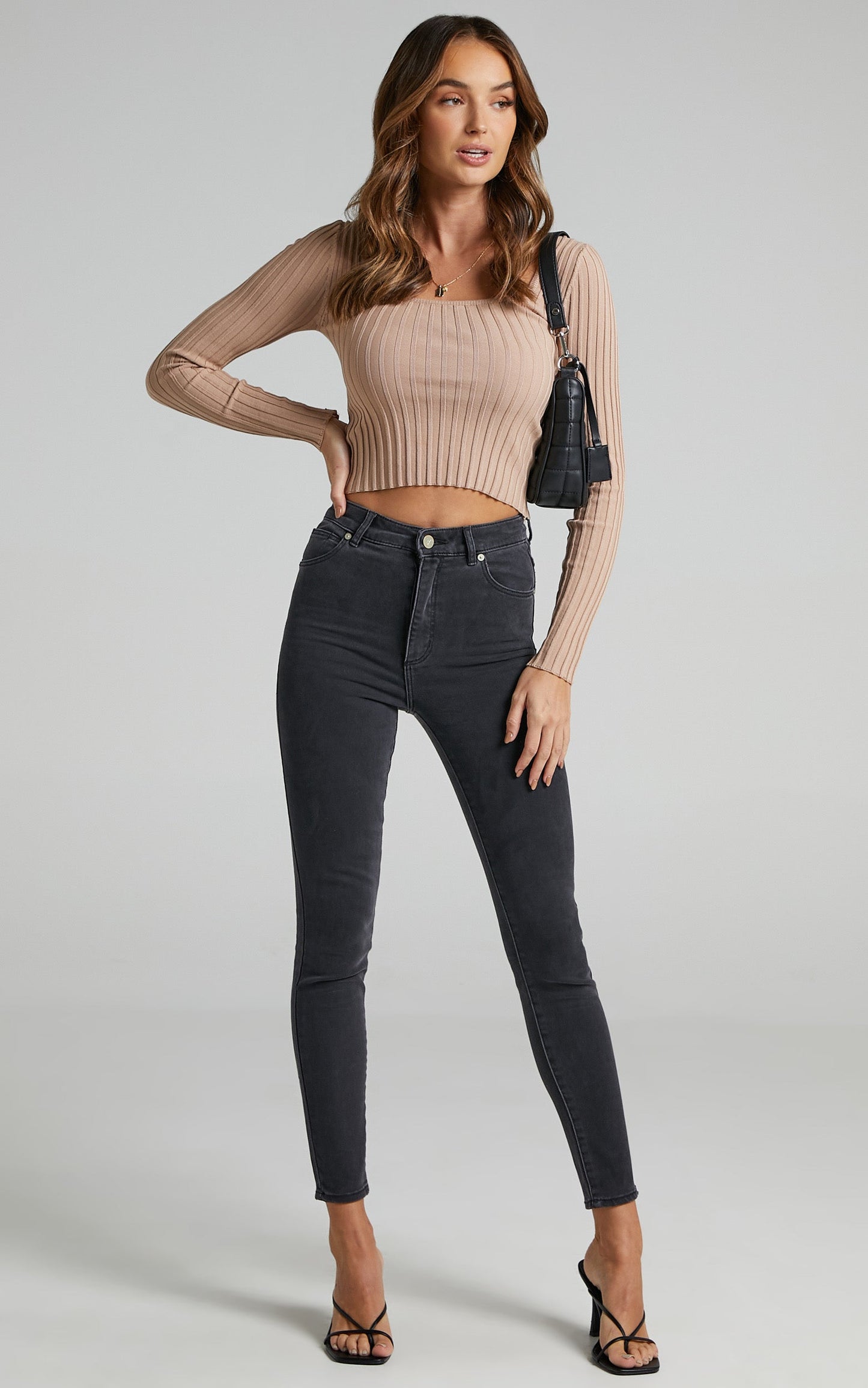 Abrand - A High Skinny Ankle Basher Jean in Graphite