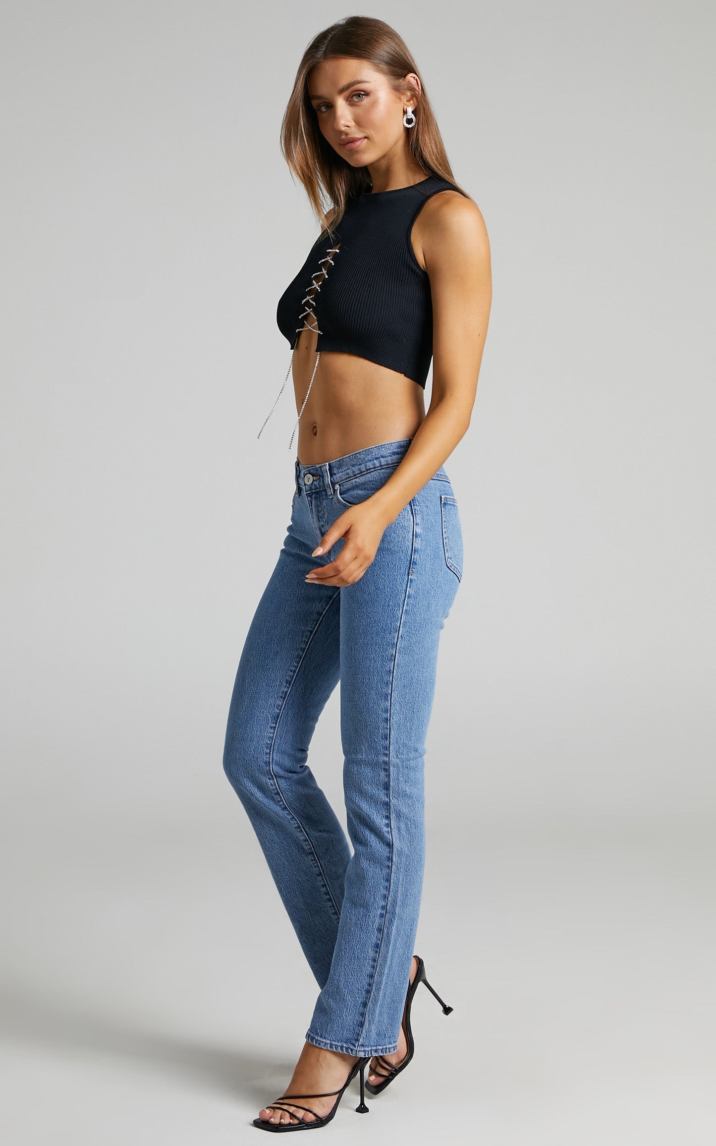 Abrand - A '99 Low Straight Jean in Mid Blue