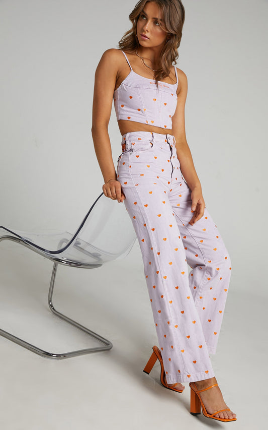 Abrand X Dyspnea - A '94 High & Wide Jean in Lilac Heart