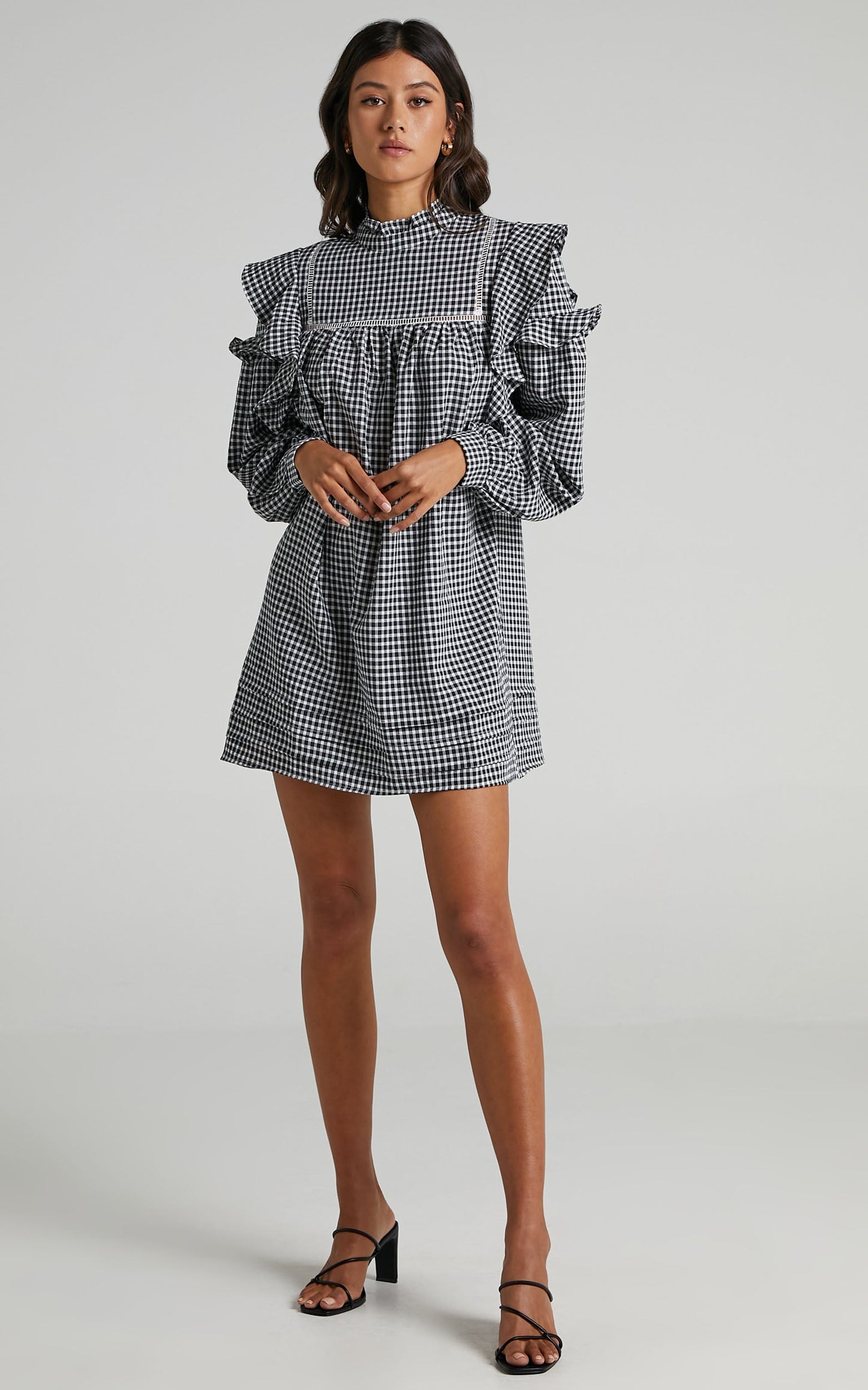 Adalia Dress in Black Check