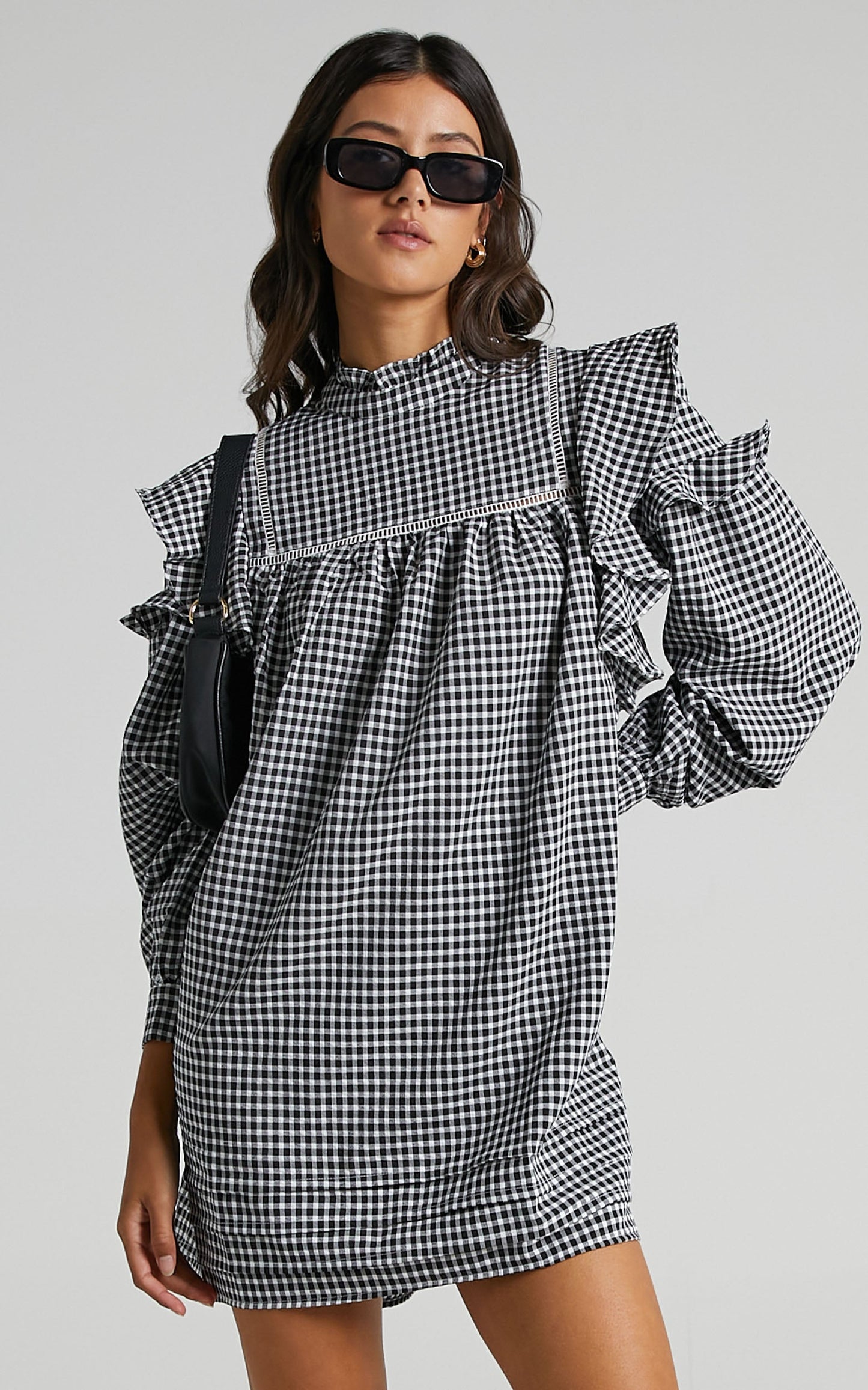 Adalia Dress in Black Check