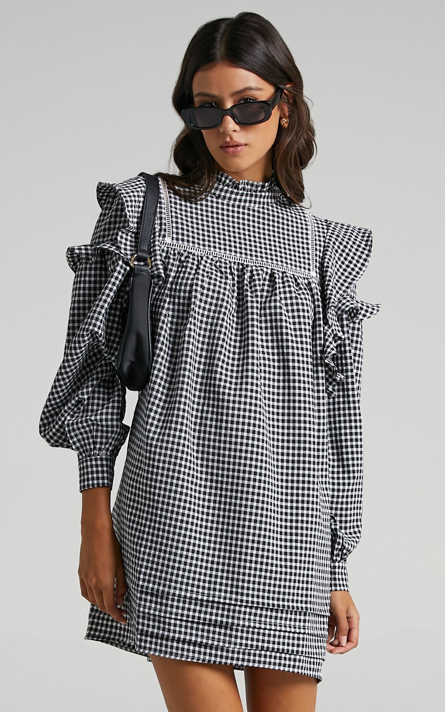 Adalia Dress in Black Check