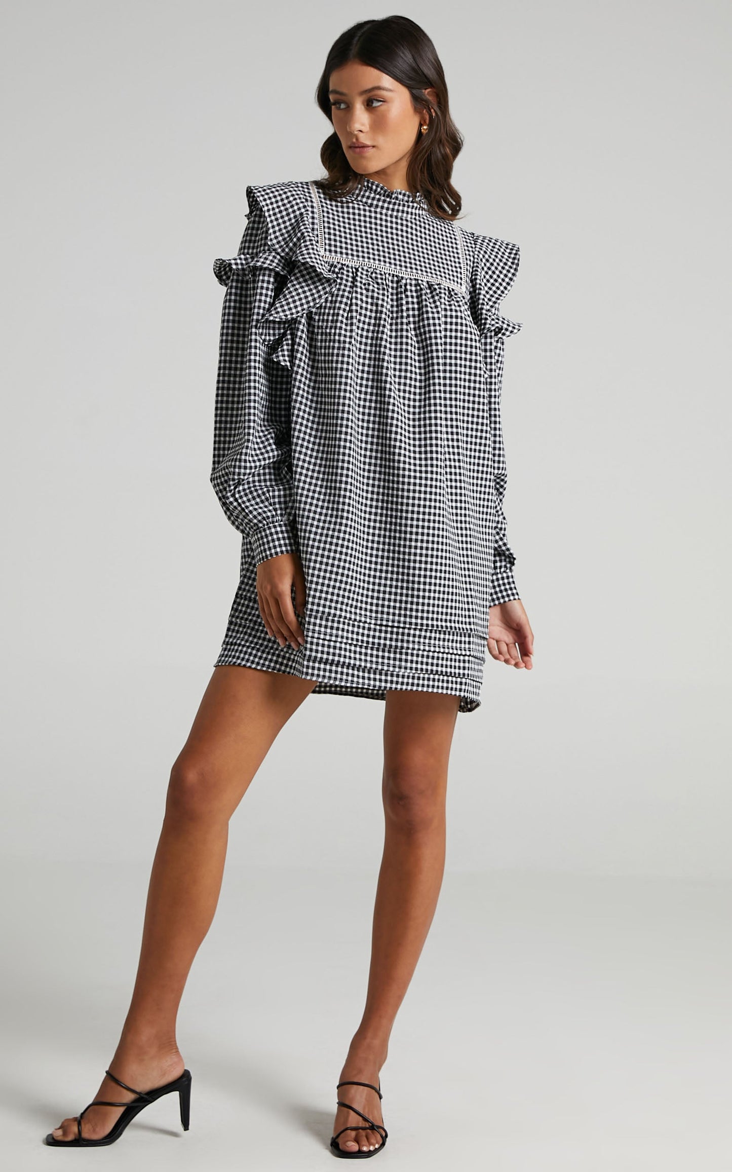 Adalia Dress in Black Check