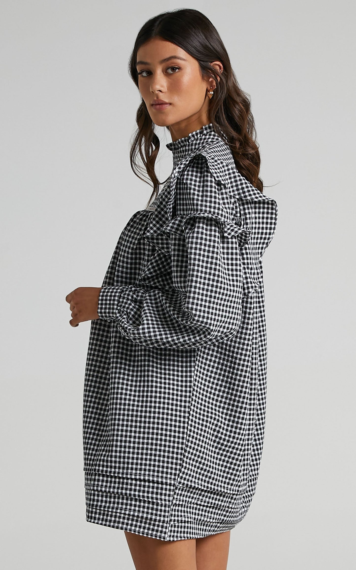 Adalia Dress in Black Check