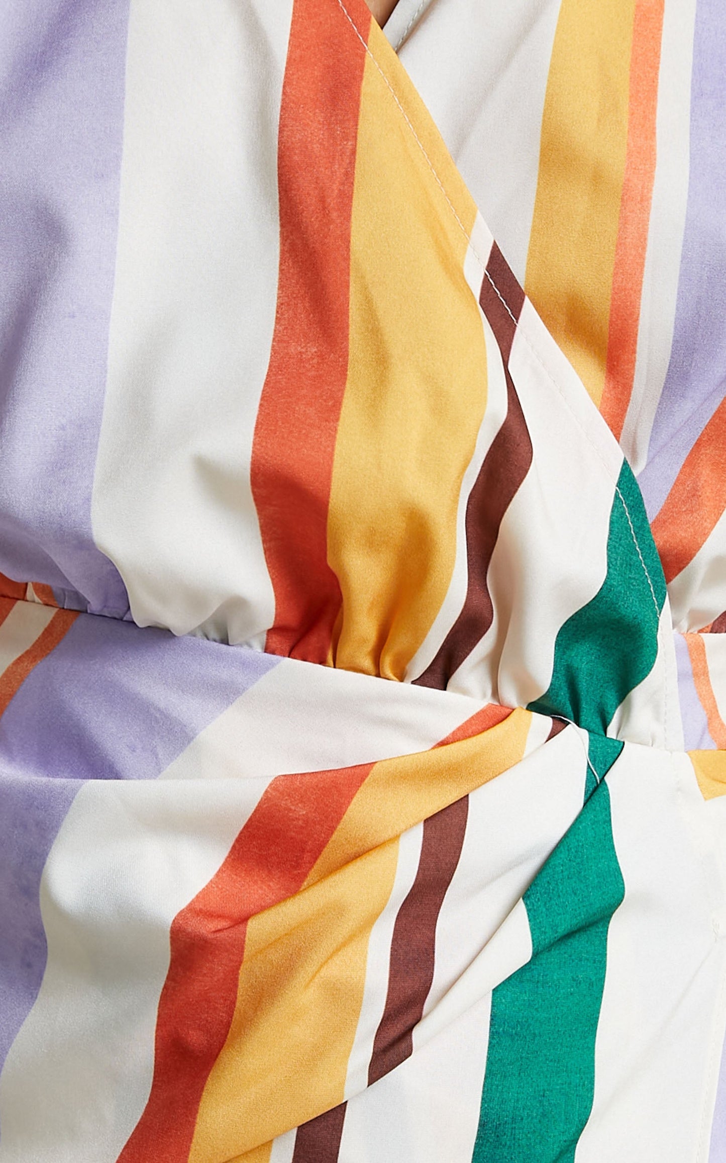 Adelina V Neck Wrap Dress in Multi Stripe