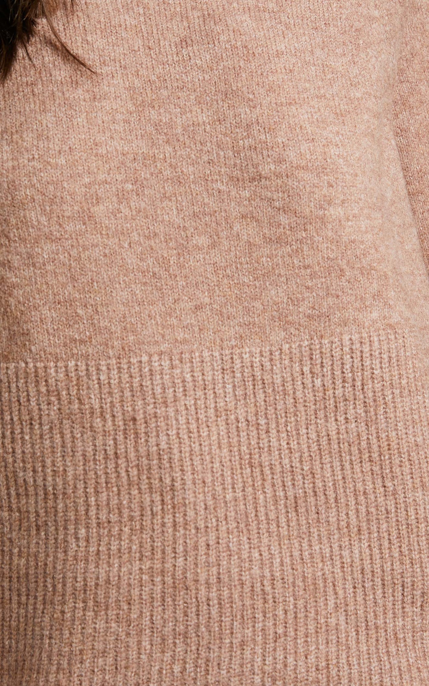 Adelita Jumper - Mock Neck Wide Sleeves Knit Jumper in Oat Marl