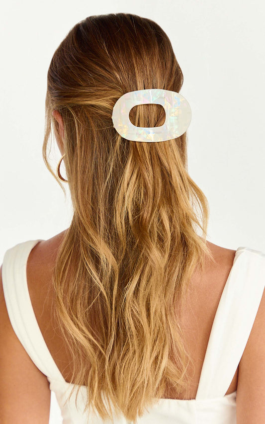 Adriana Hair Clip - Oversized Hair Clip in Pearl