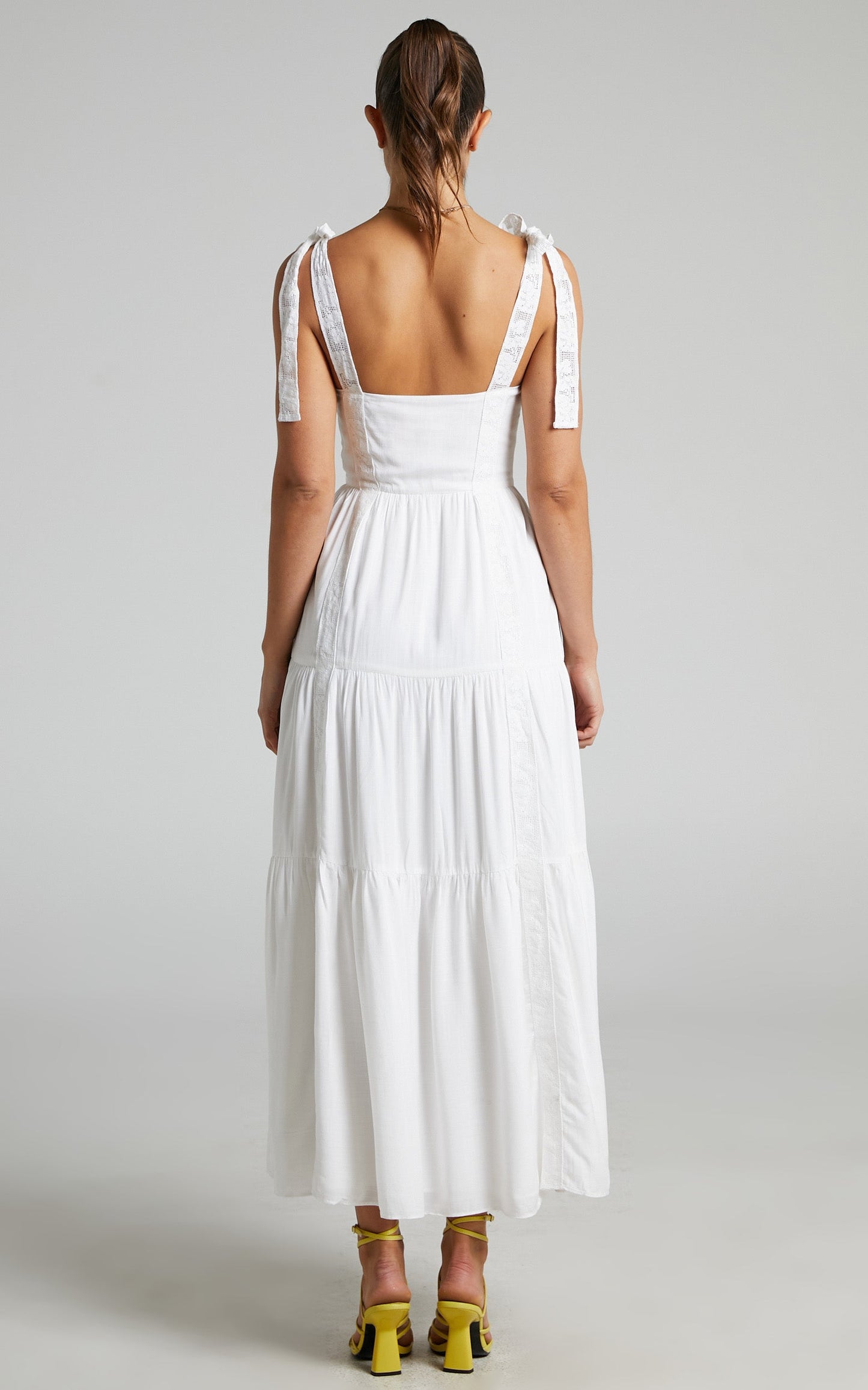 Afternoon Stroll Split Maxi Dress in White