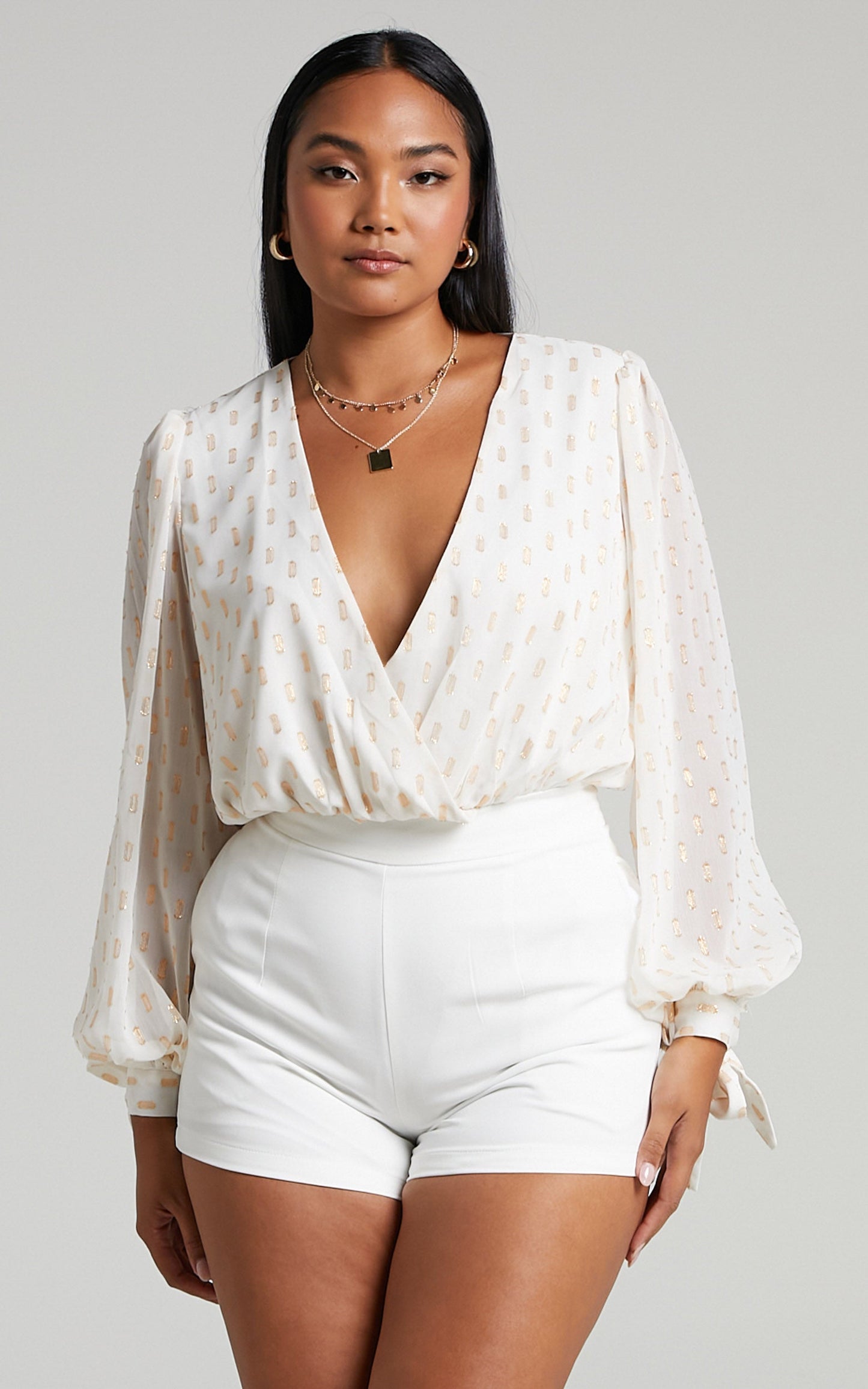 Agustha Bodysuit - Wrap Front Bodysuit in Ivory