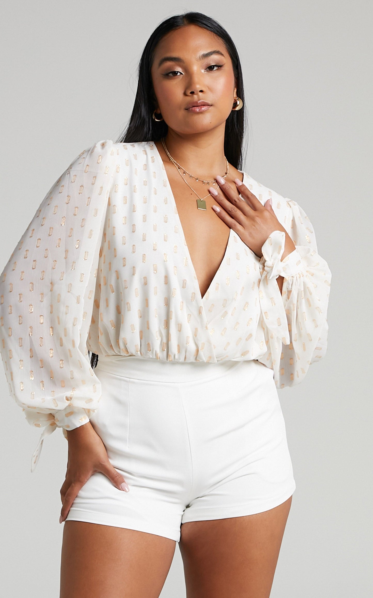 Agustha Bodysuit - Wrap Front Bodysuit in Ivory