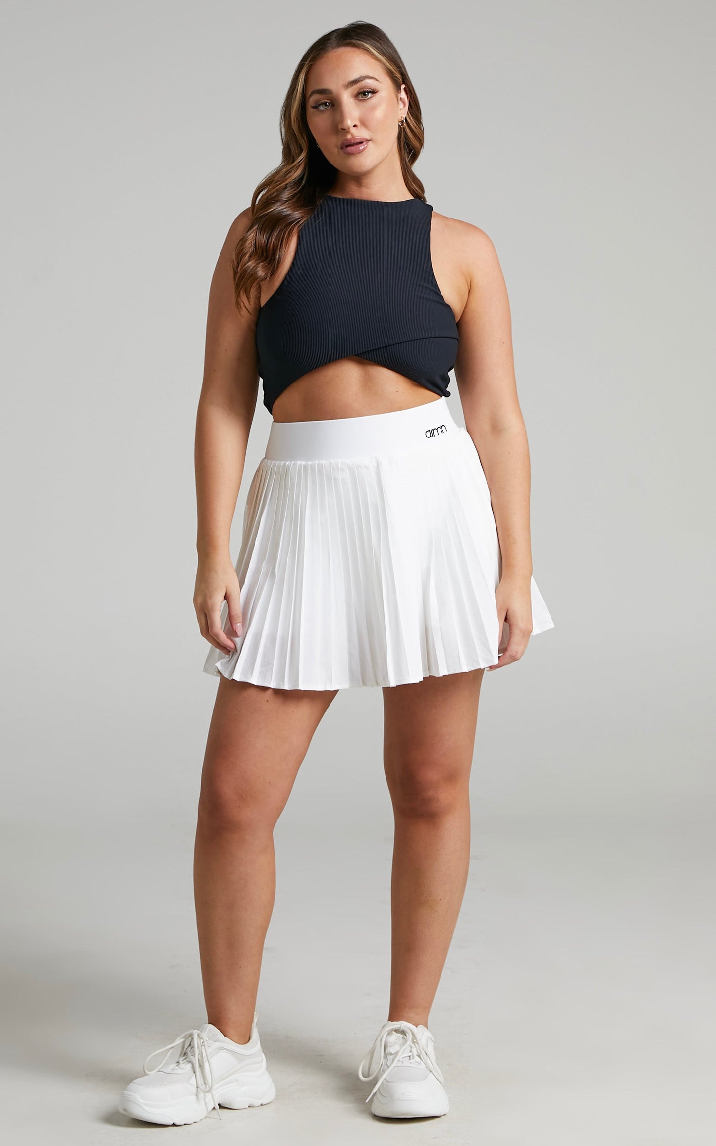 Aim'n - Pleat Skort in White