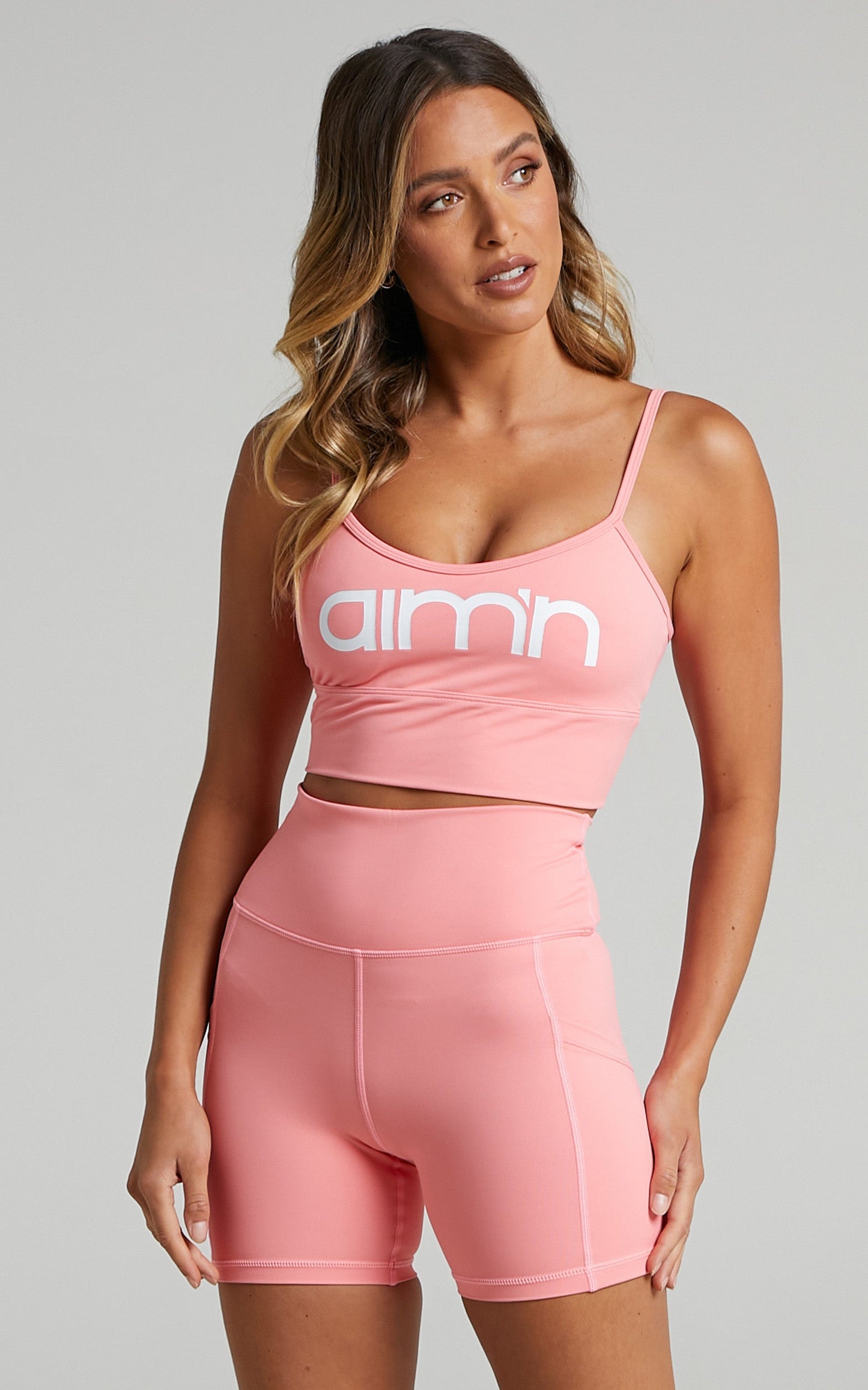 Aim'n - BALL POCKET BIKER SHORTS in Coral