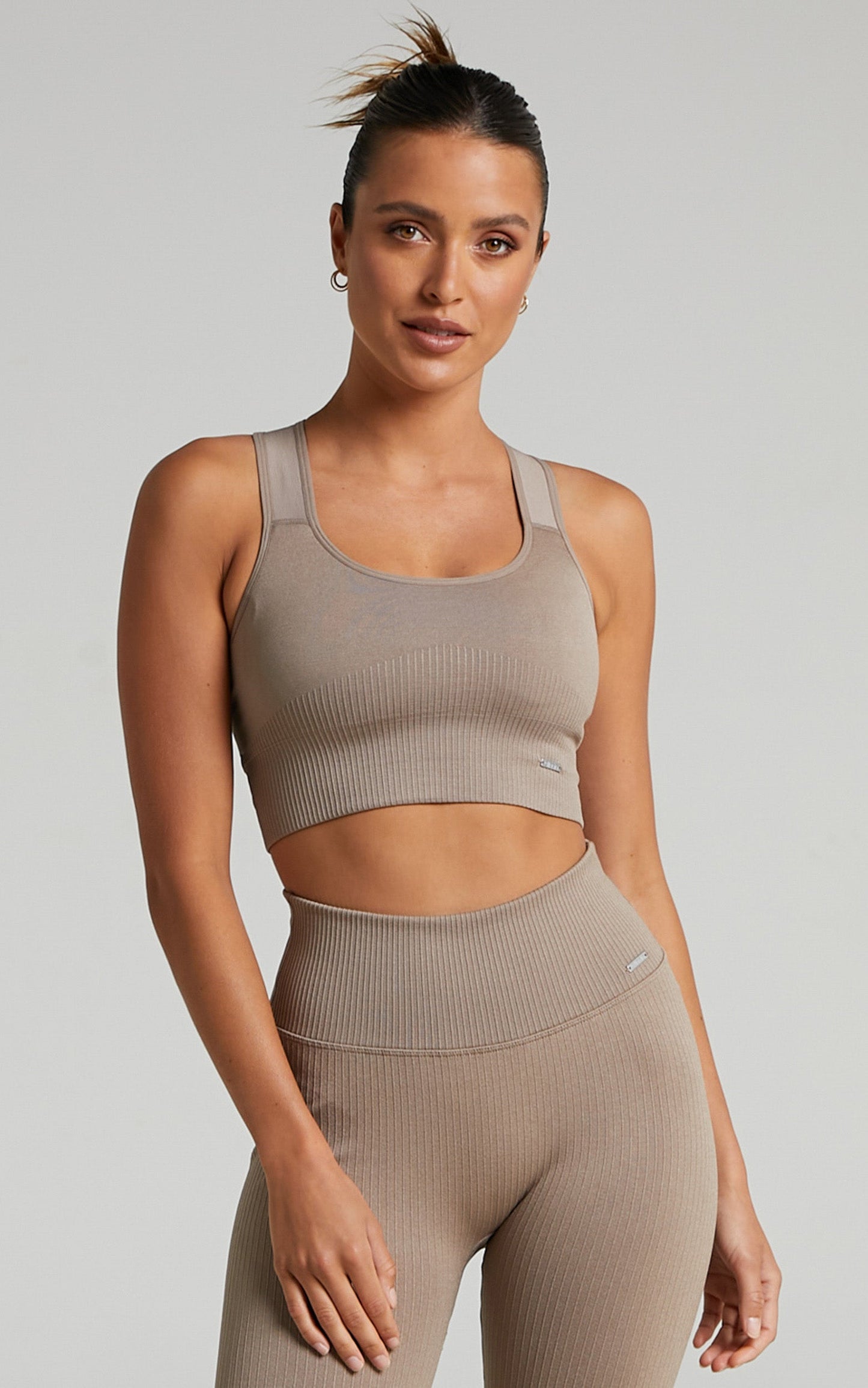 Aim'n - HIGH SUPPORT RIBBED BRA in Espresso