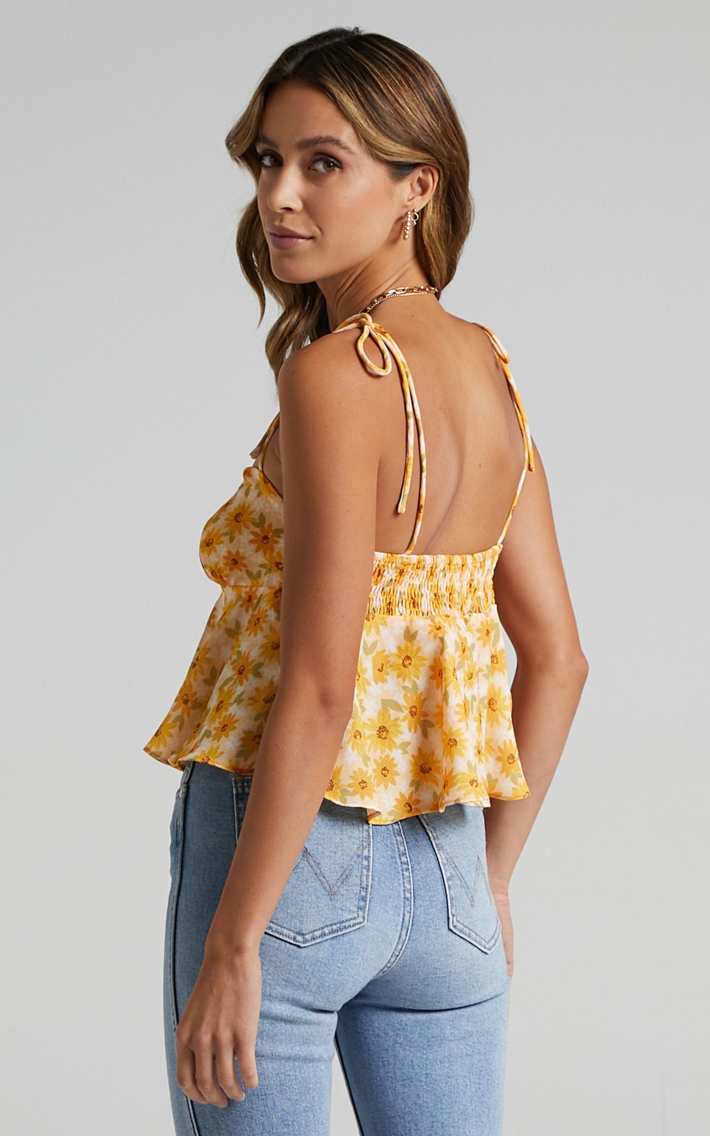Aint No Sweetie Top In Sunflower Print