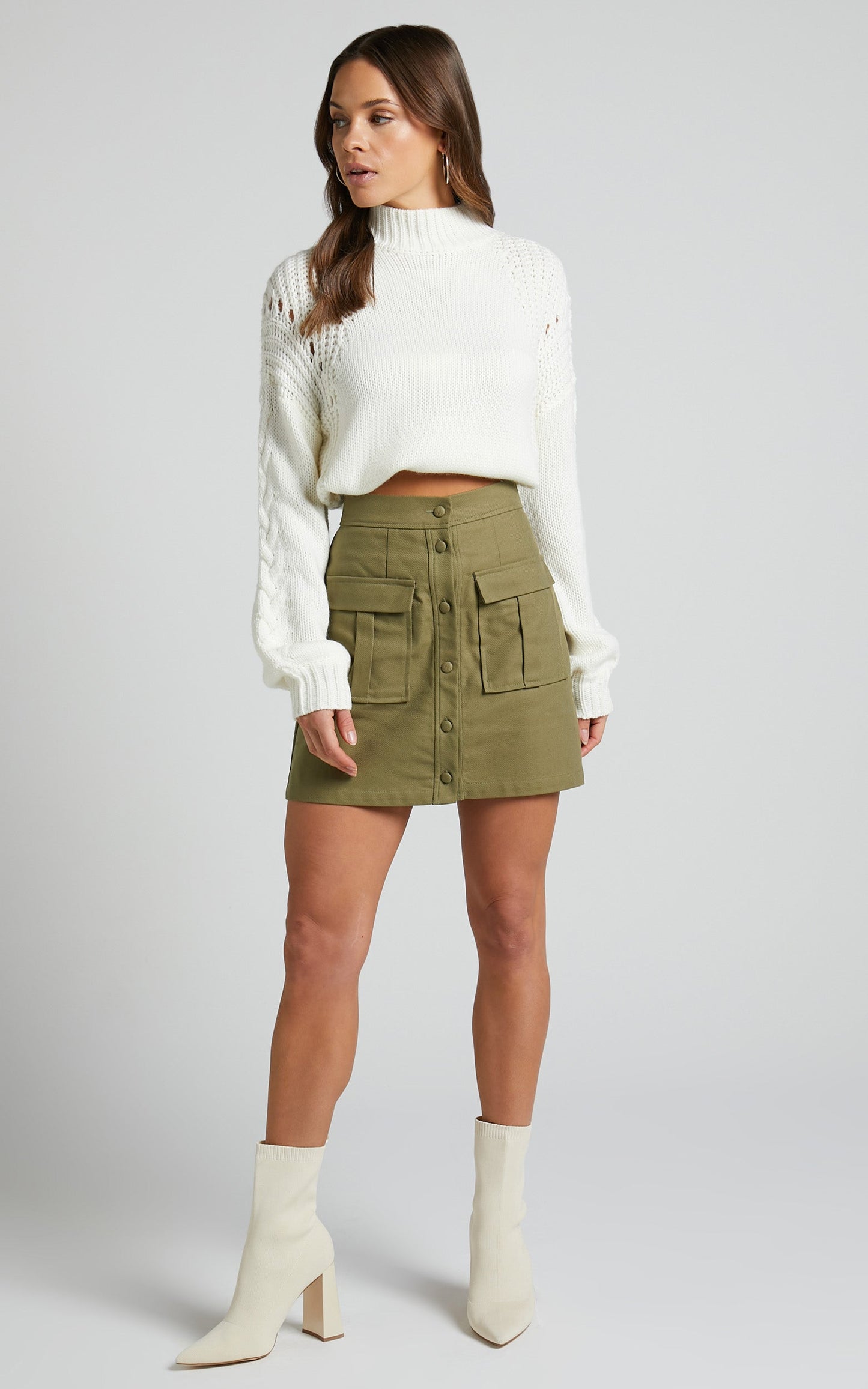 Akasha Mini Skirt - Utility Skirt in Olive