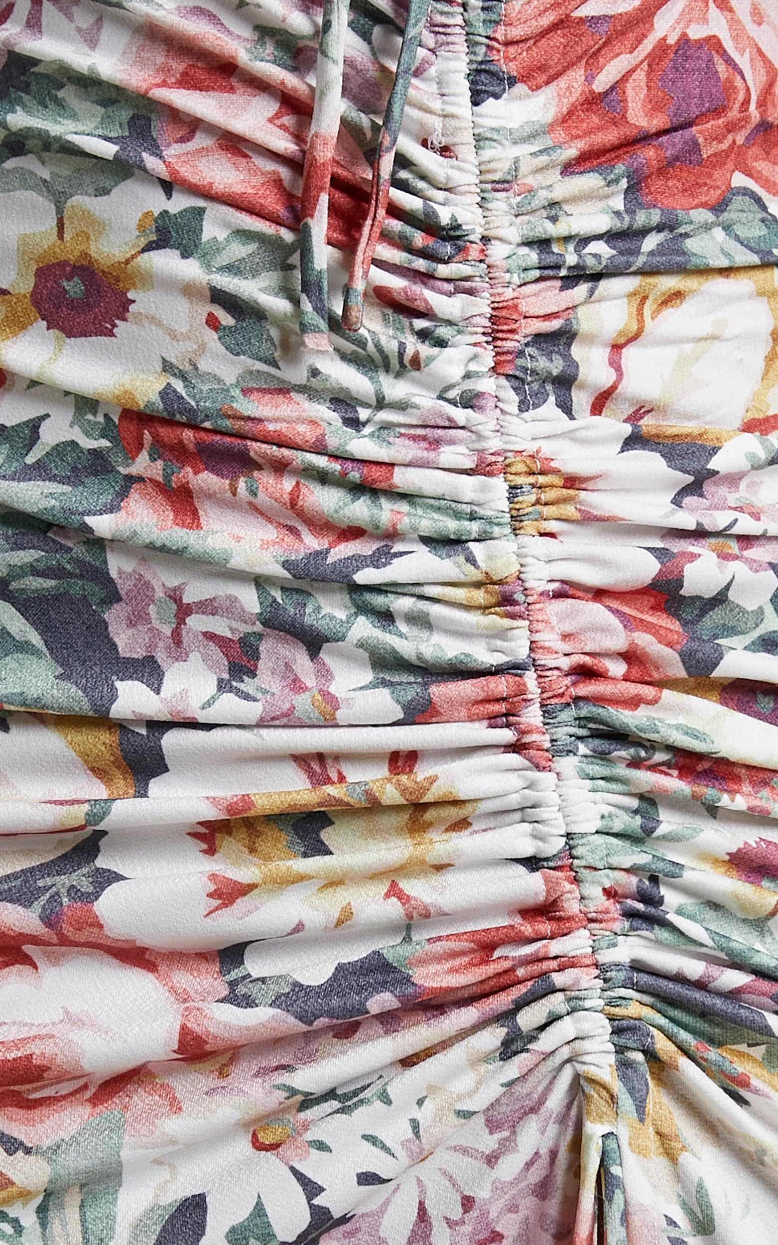Alenka Halter Neck Ruched Centre Maxi Dress in Heritage Floral