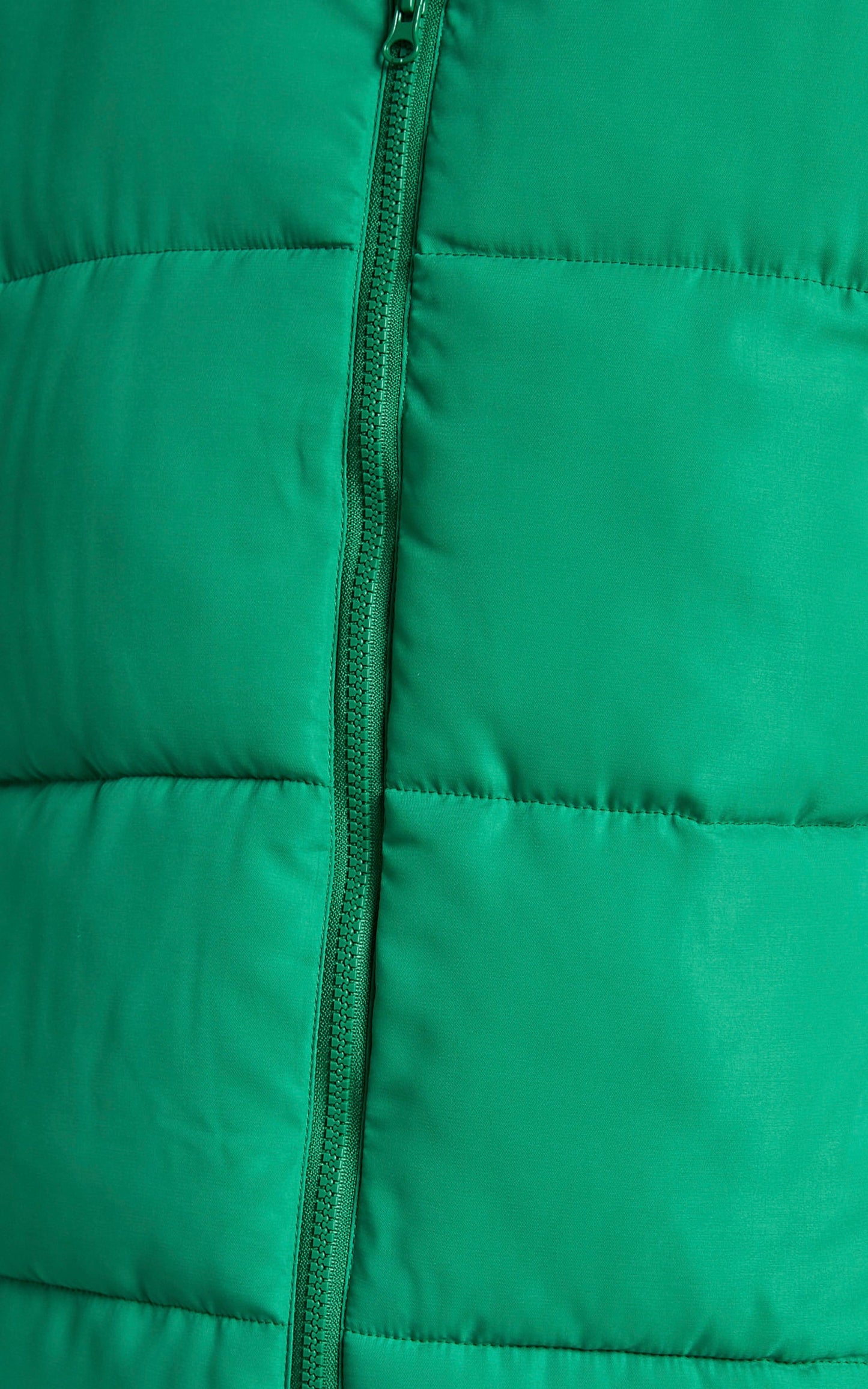Alexei Vest - Linen Look Longline Puffer Vest in Green