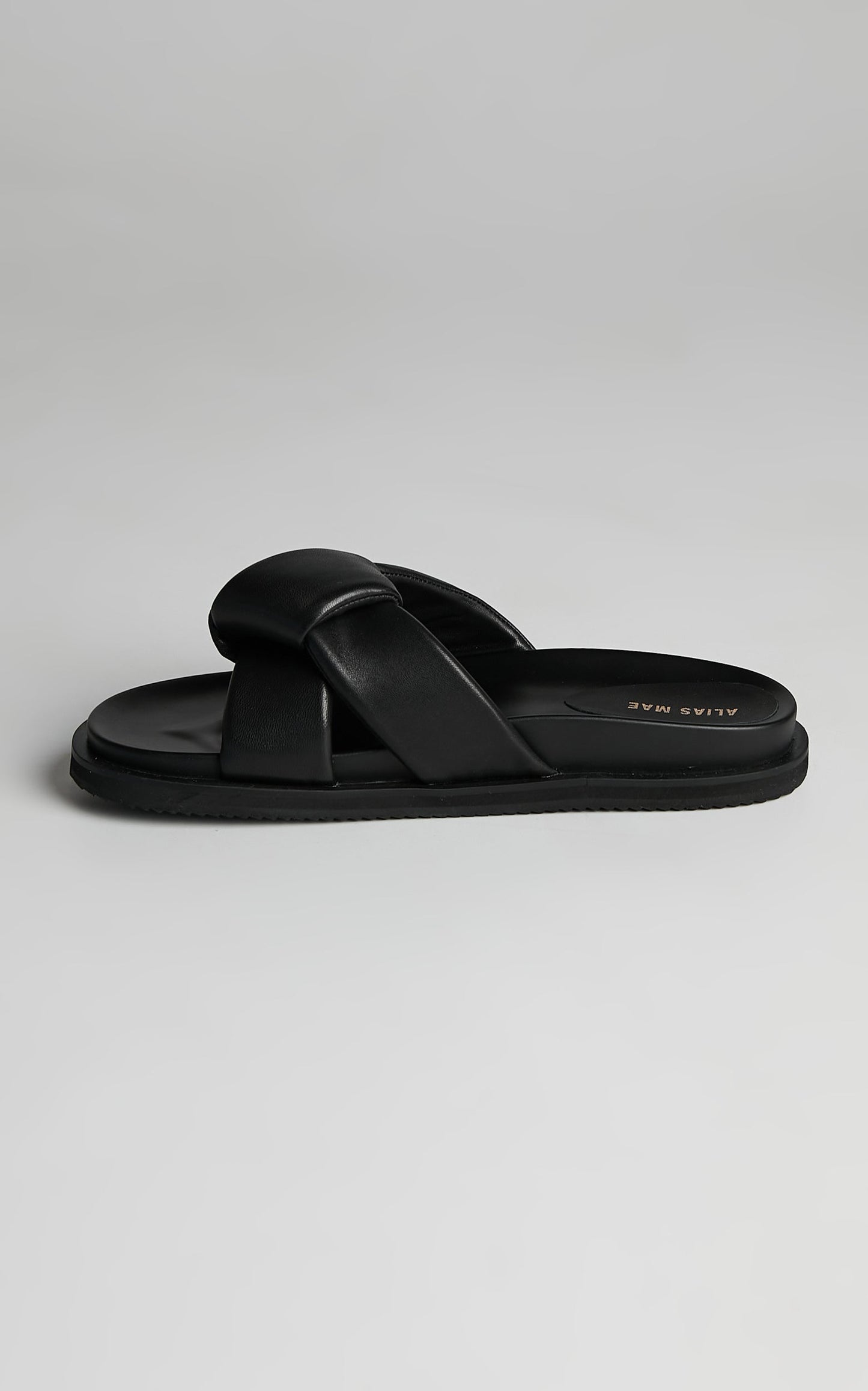 Alias Mae - Sofia Slides in Black Leather