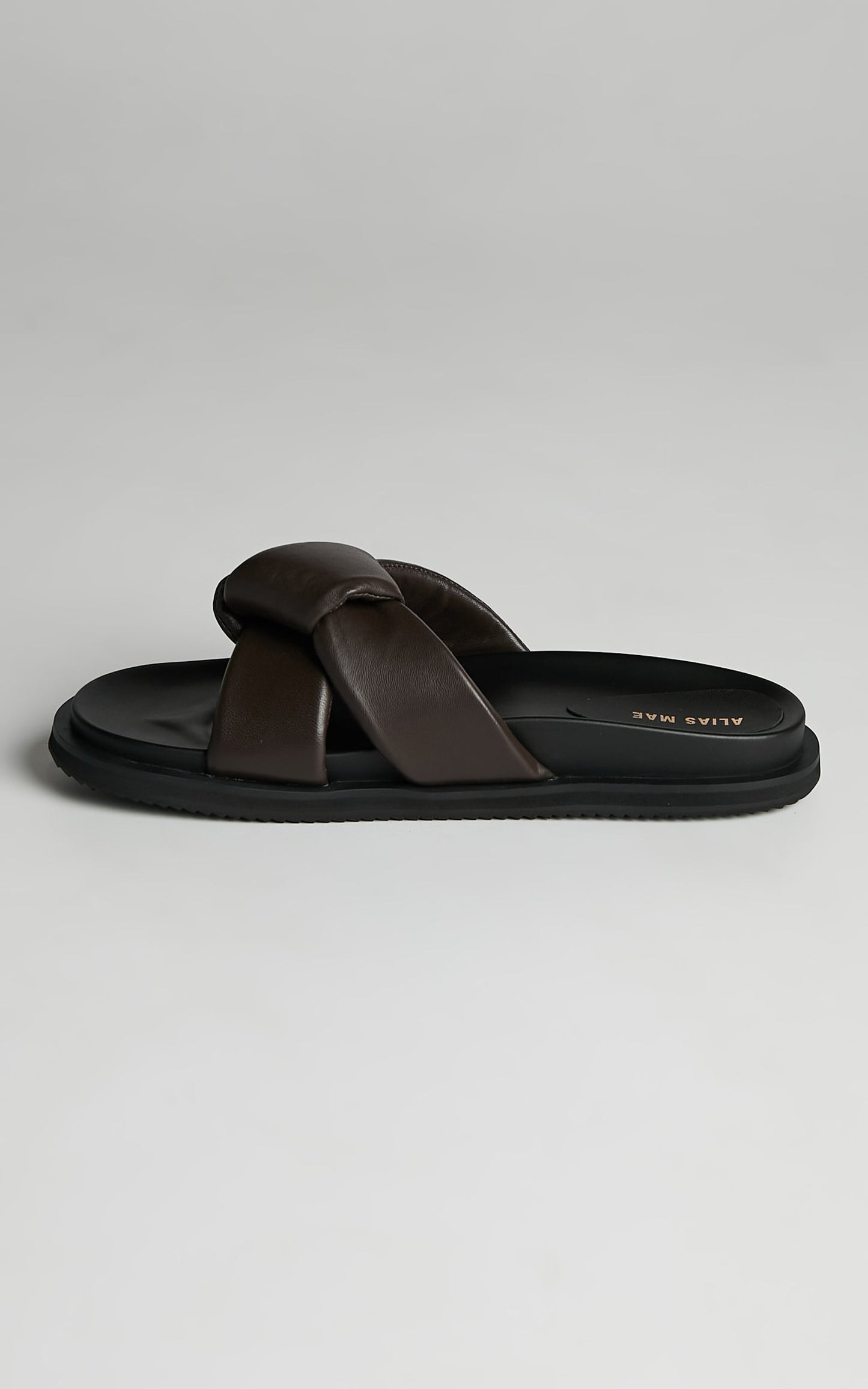 Alias Mae - Sofia Slides in Chocolate Leather