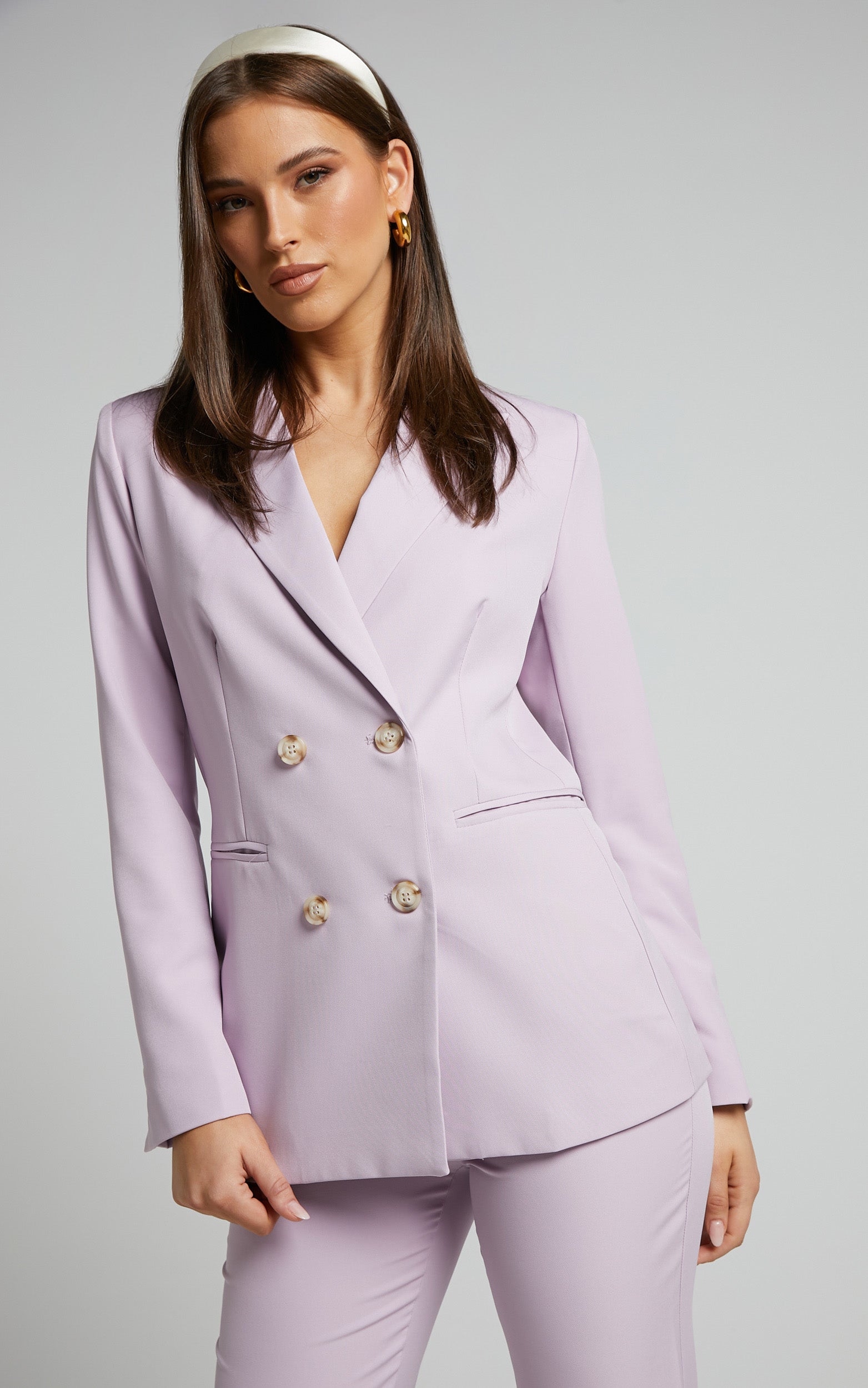 Allie Blazer - Double Breasted Blazer in Lilac