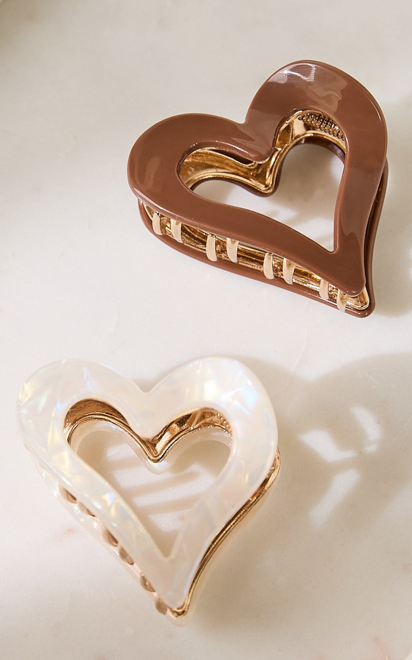 Allie Heart Hair Clip Pack in Cream