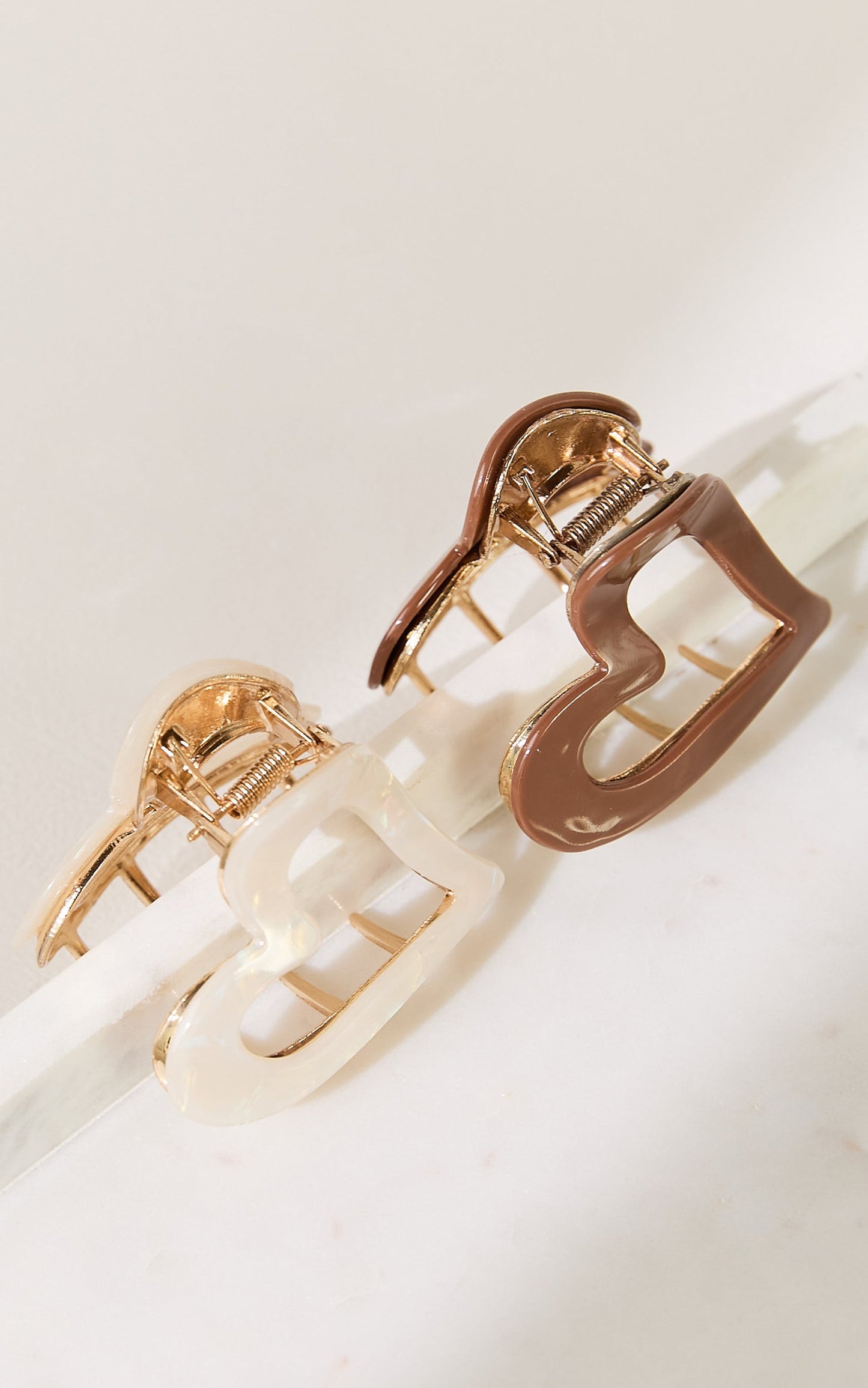 Allie Heart Hair Clip Pack in Cream