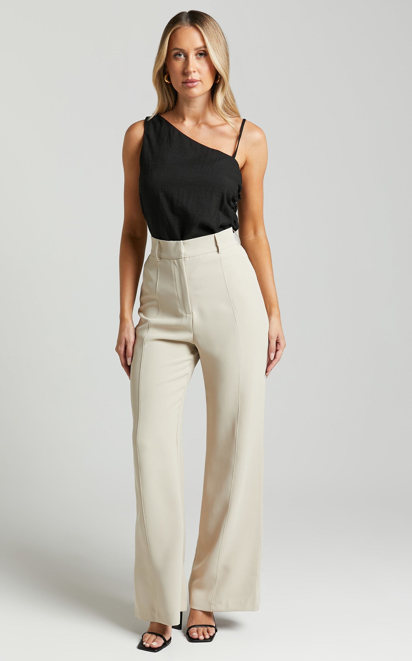 Allyson Pant - Tailored High Waist Straight Leg in Stone