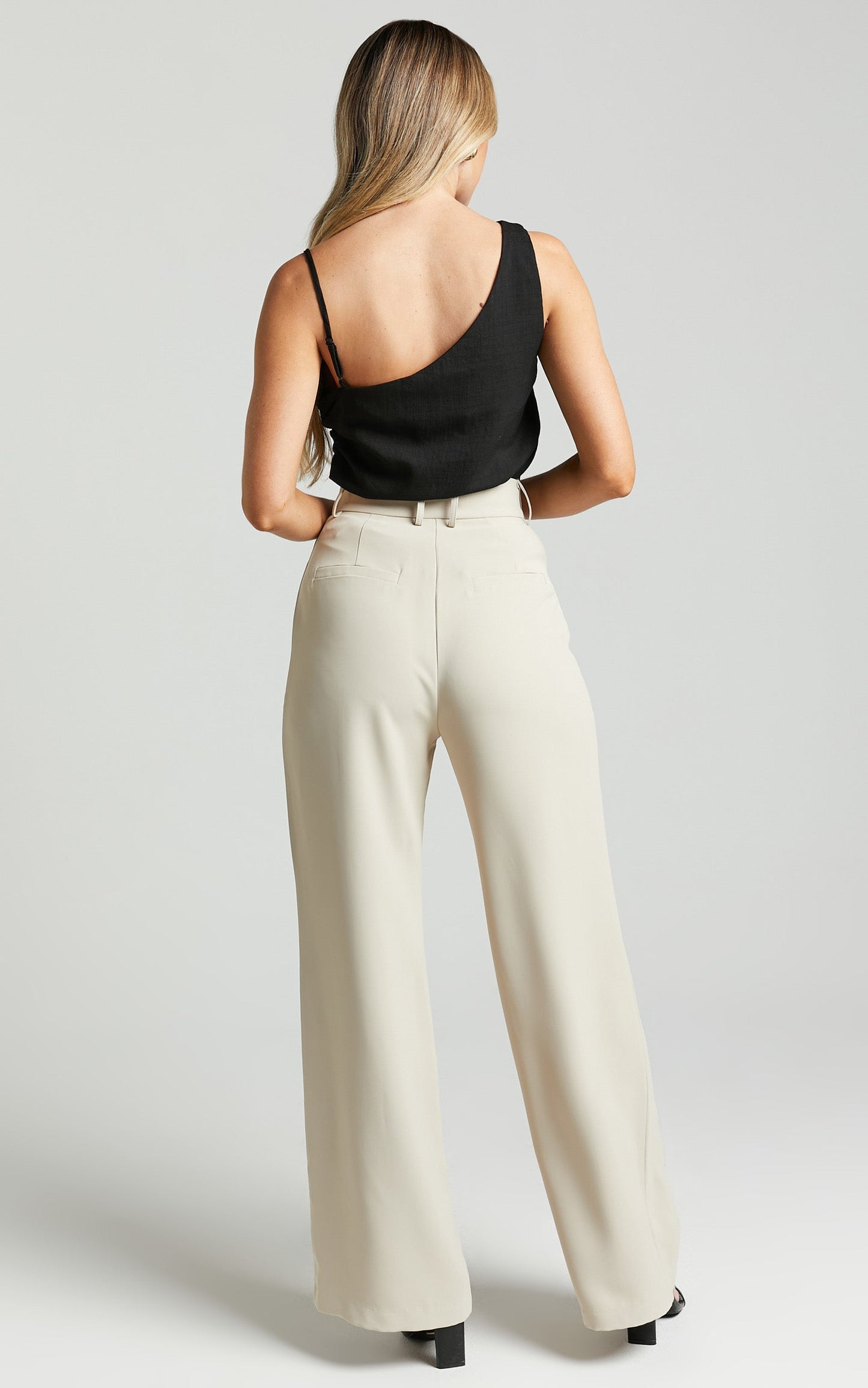 Allyson Pant - Tailored High Waist Straight Leg in Stone