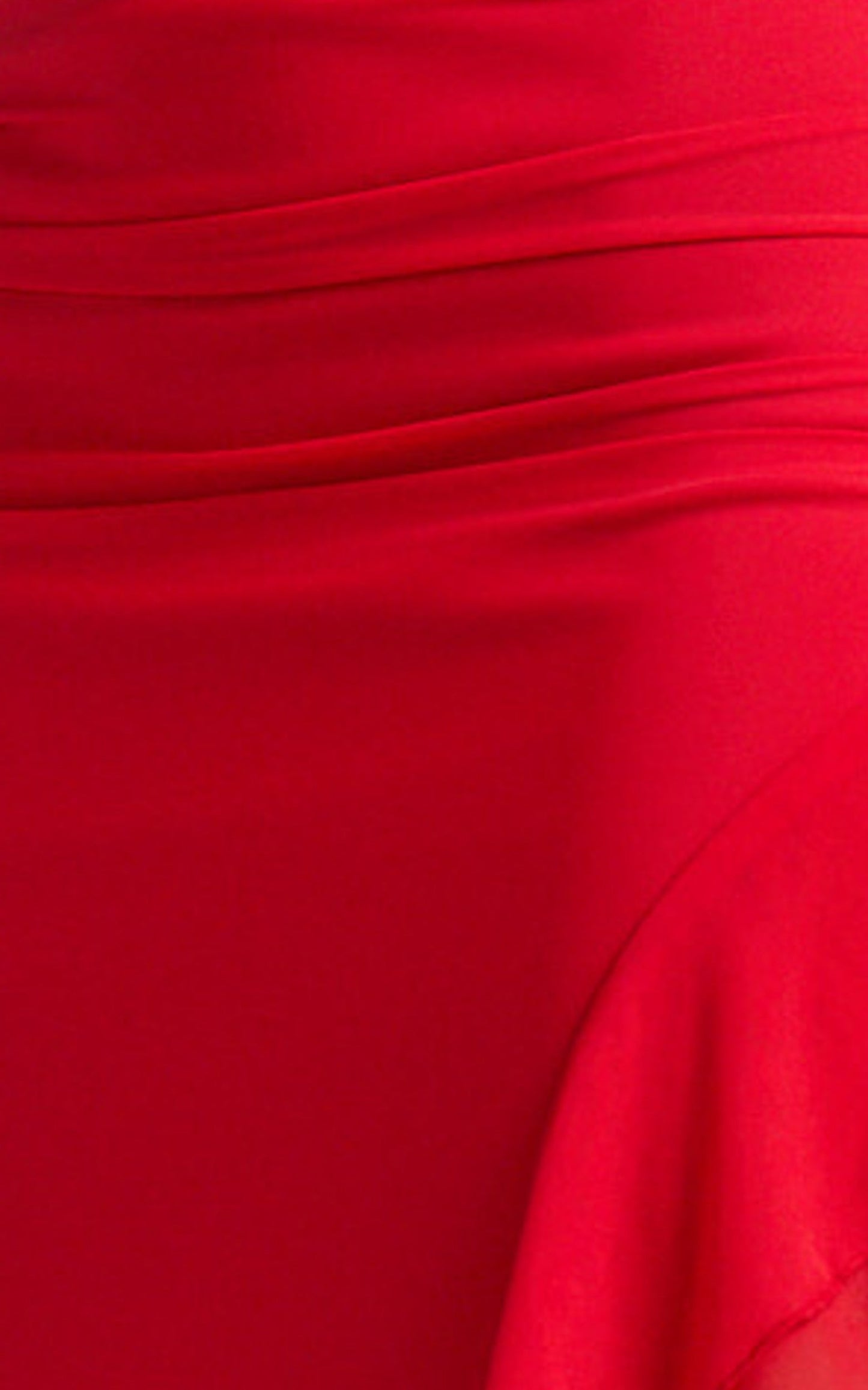 Almarie Midi Dress - Halter Neck Mesh Dress in Red