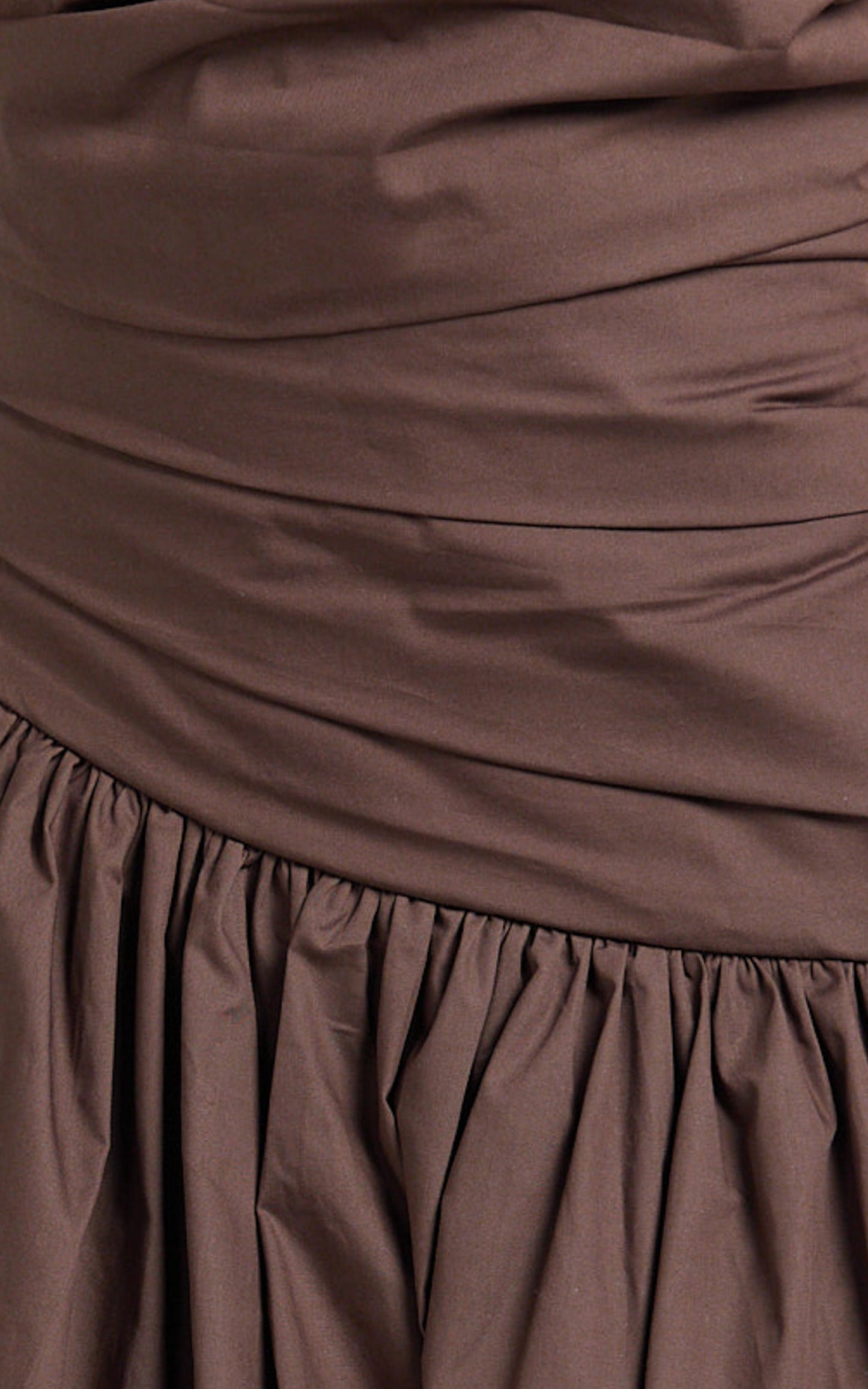Almera Mini Dress - Strapless Ruched Dress in Chocolate