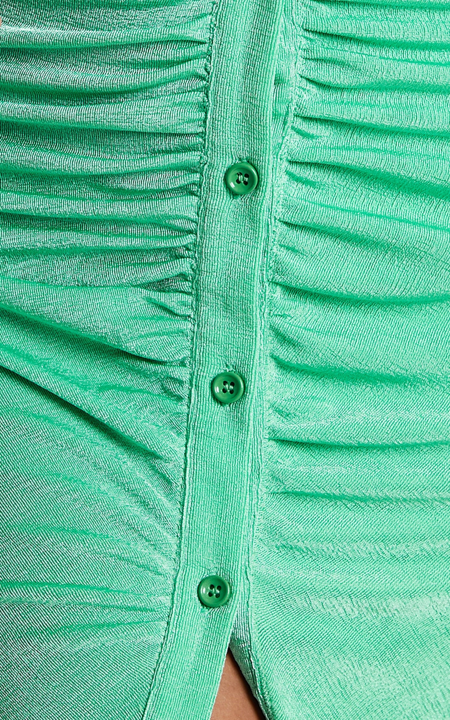Almida Mini Dress - Collared Button Down Dress in Green