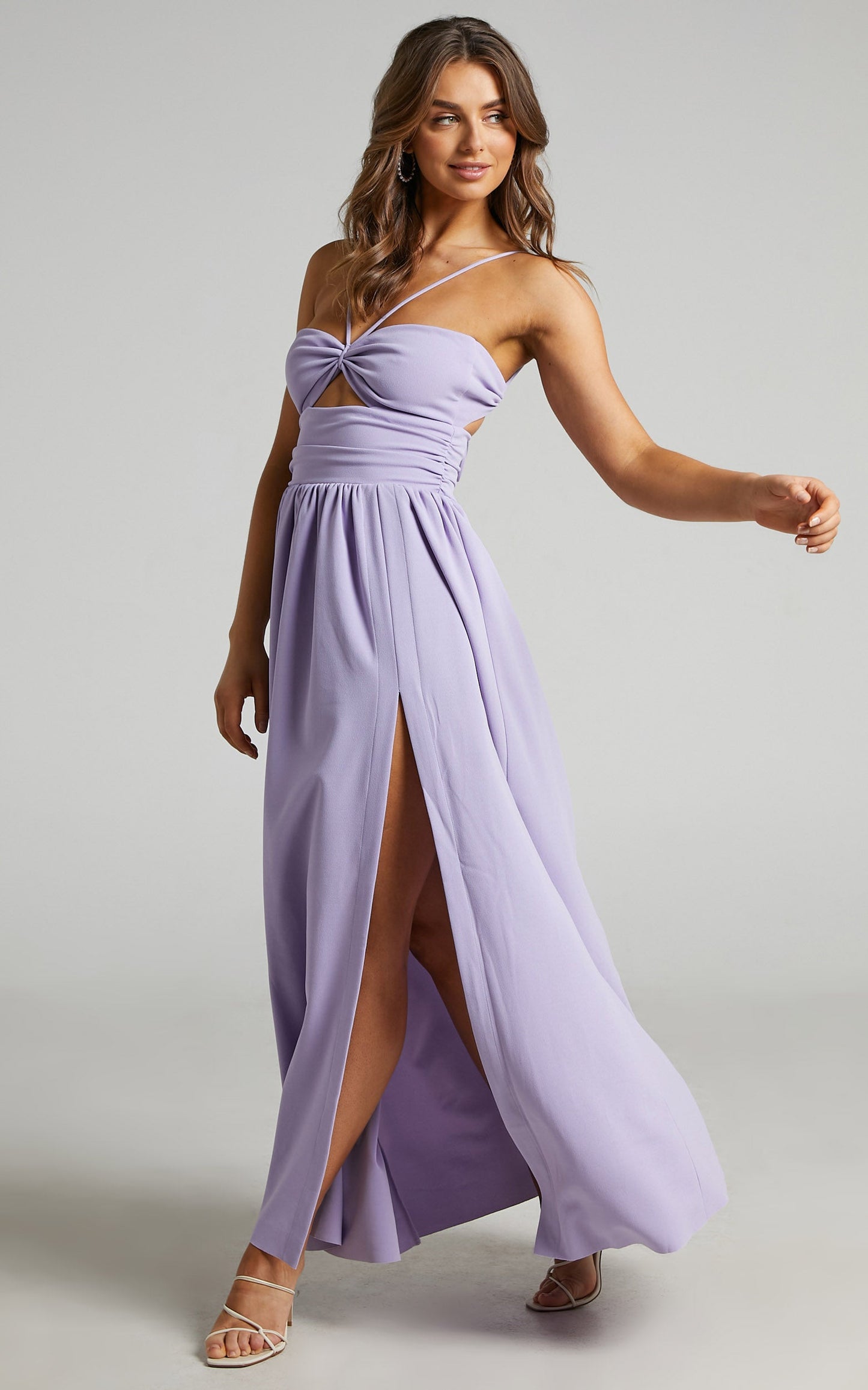 Alouette cut out open back maxi dress in Lilac
