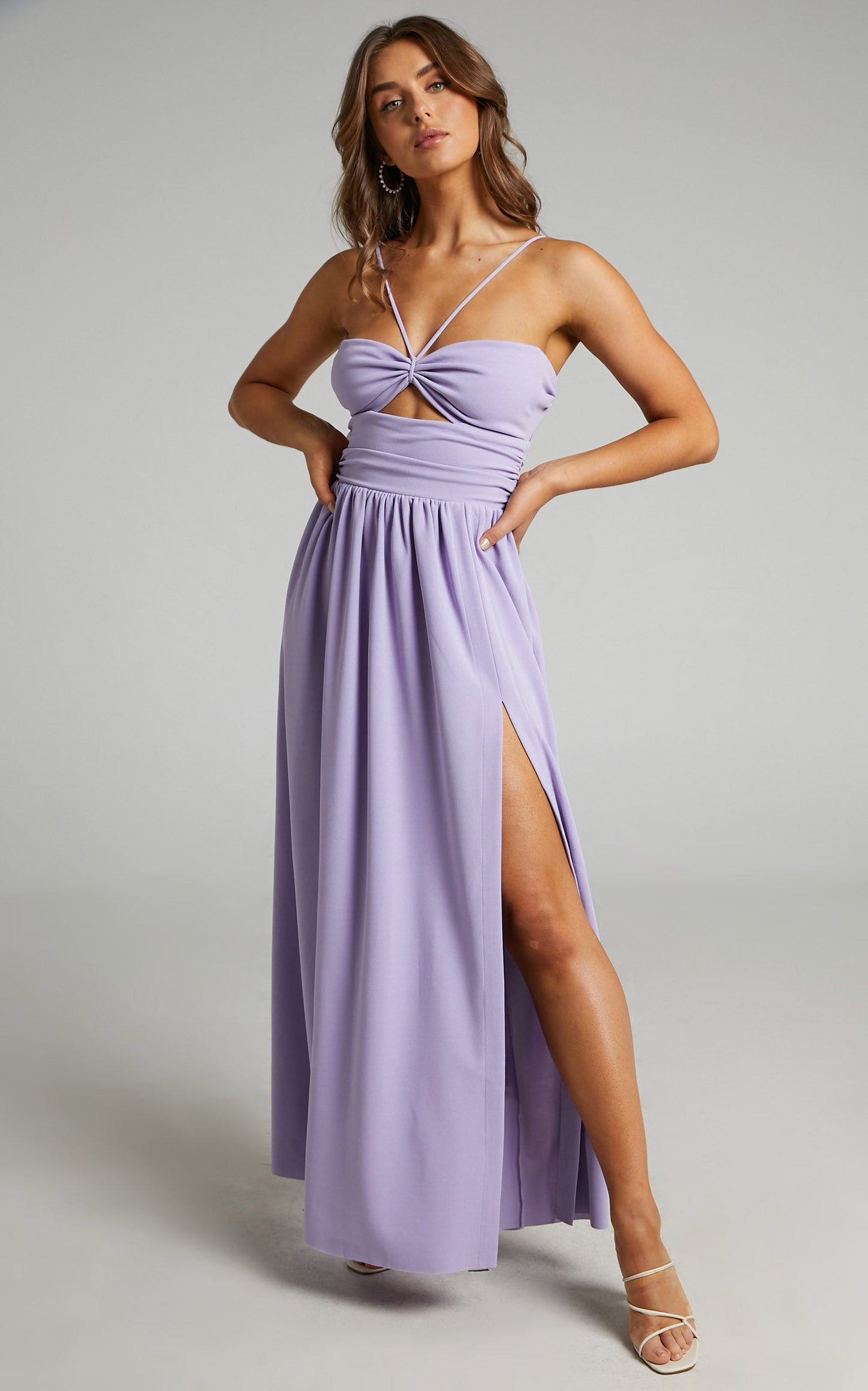 Alouette cut out open back maxi dress in Lilac