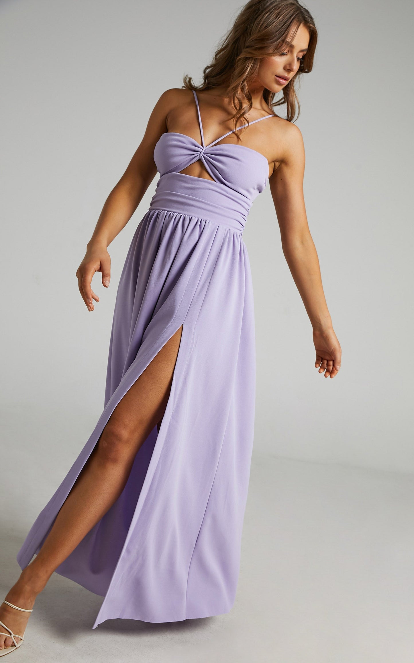 Alouette cut out open back maxi dress in Lilac