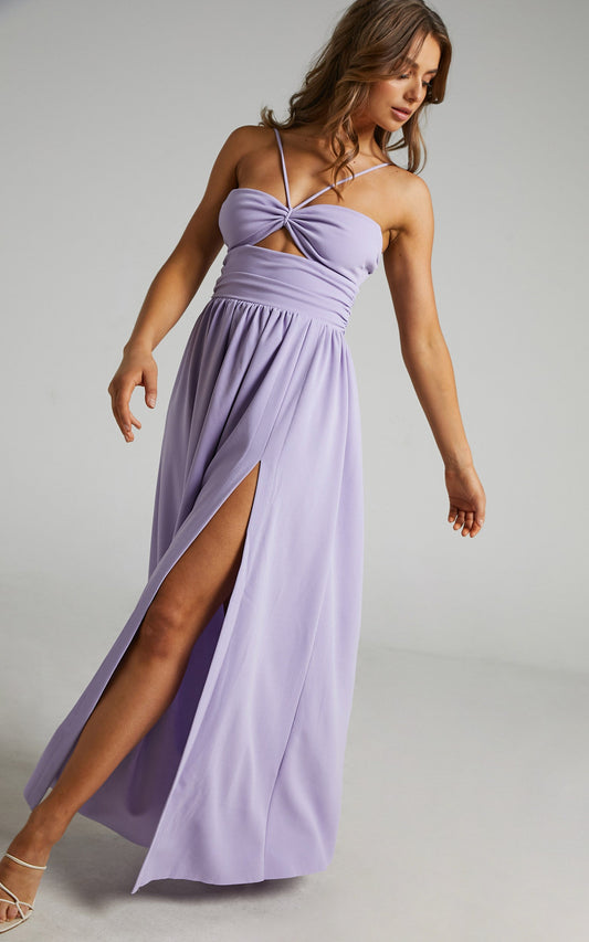 Alouette cut out open back maxi dress in Lilac