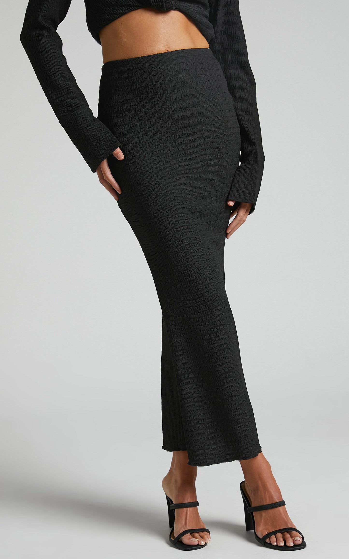 Althea Midi Skirt - Mermaid Skirt in Black