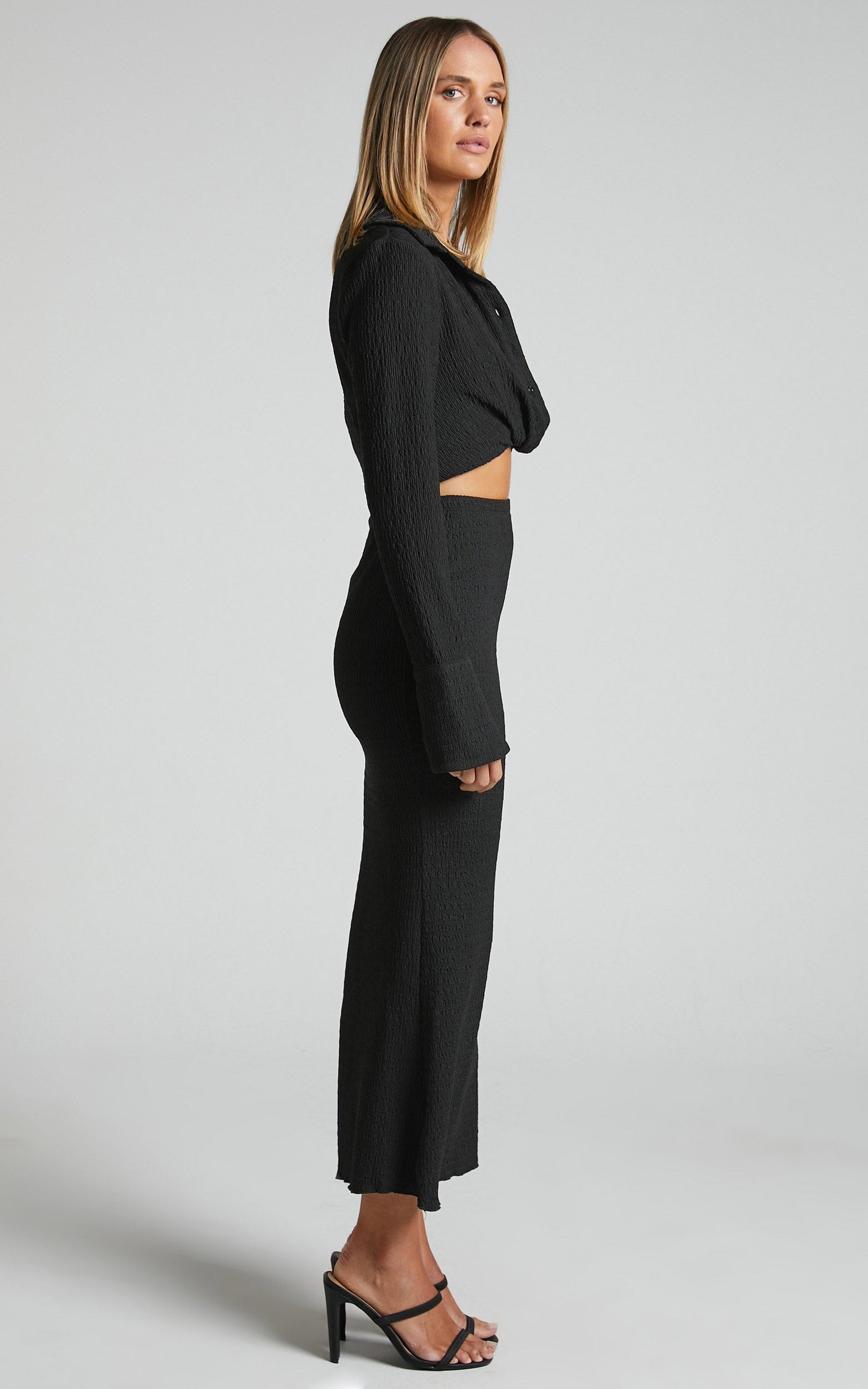 Althea Midi Skirt - Mermaid Skirt in Black