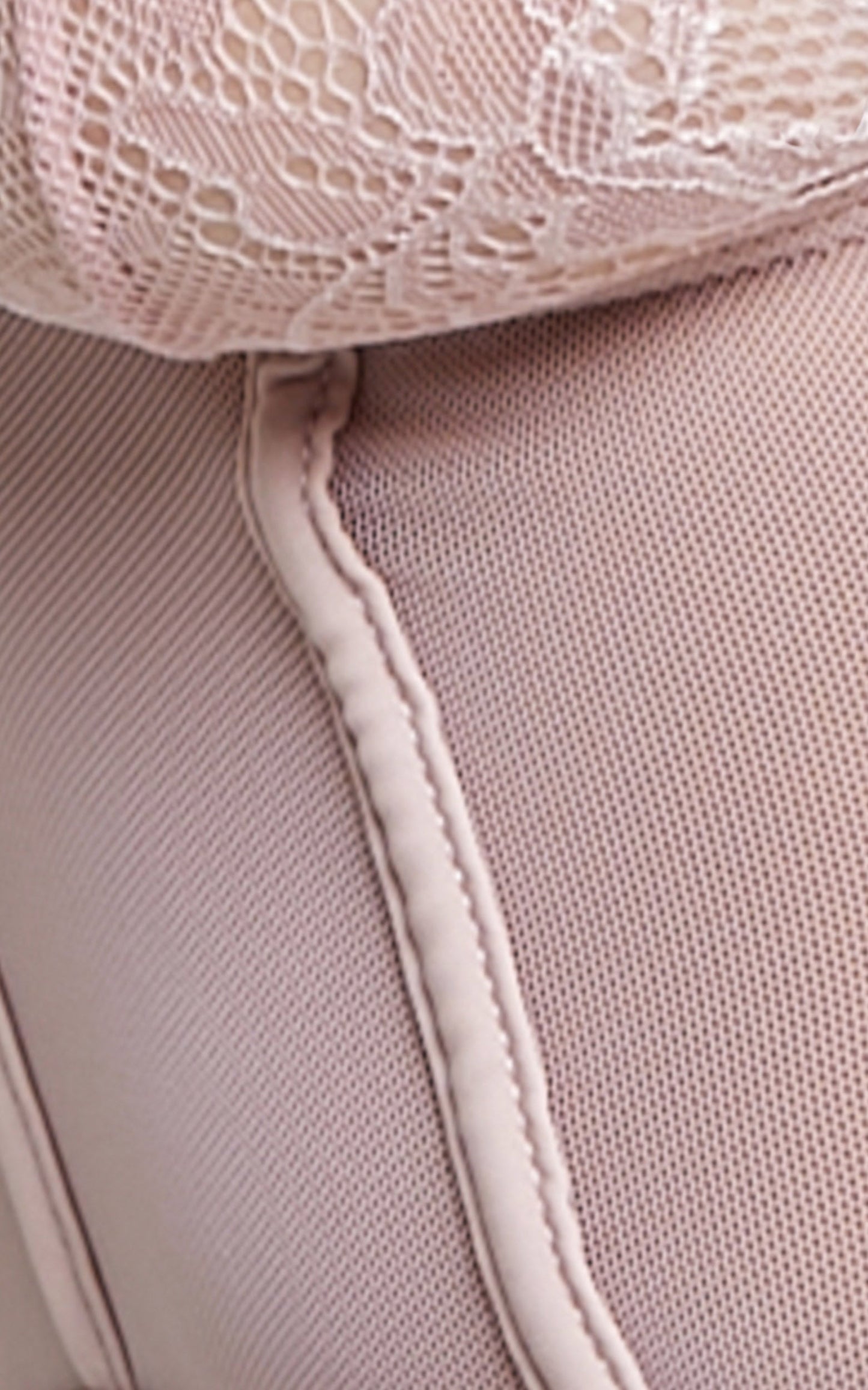 Alvia Strappy Bodysuit in Blush Lace