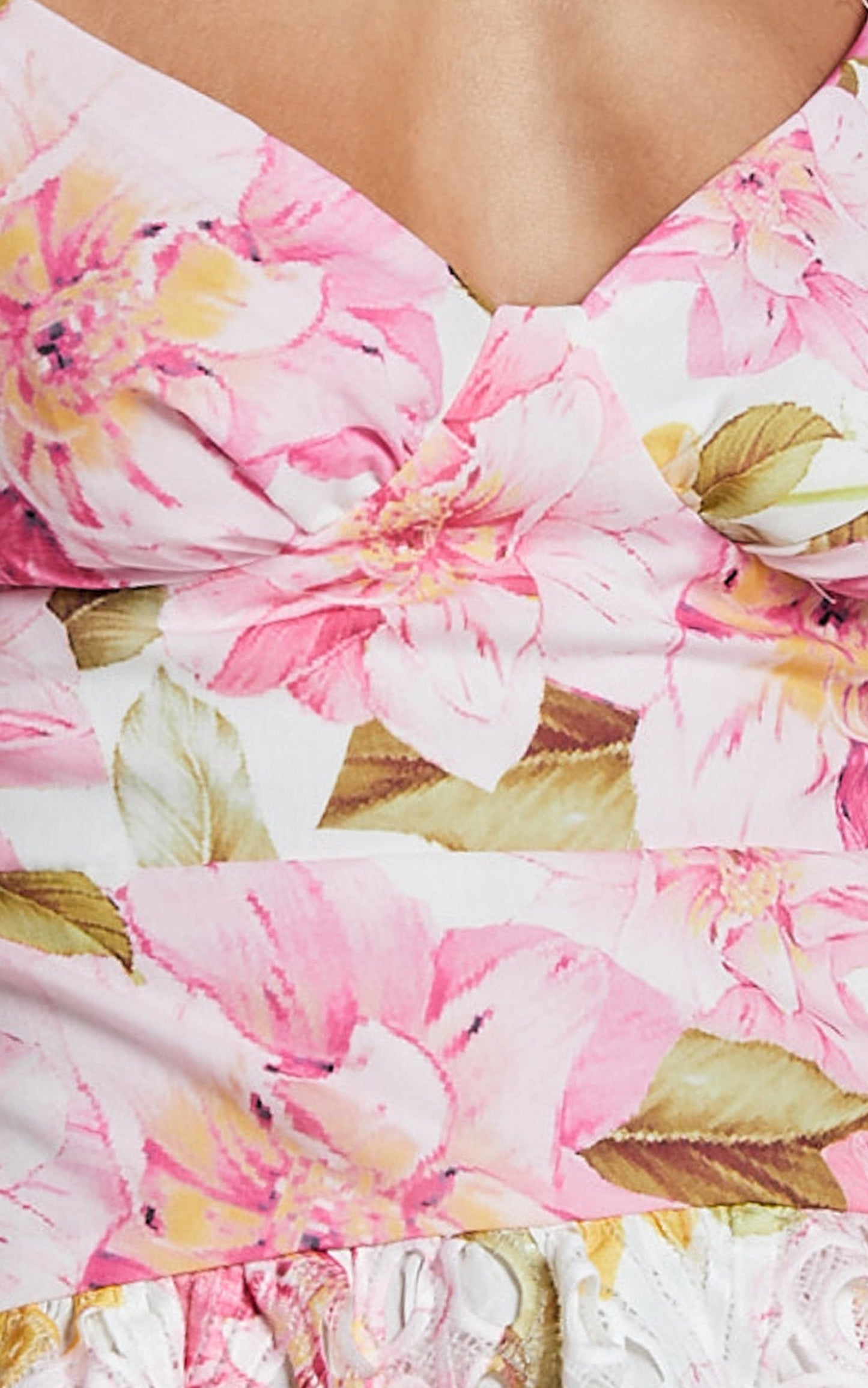 Alyce Mini Dress - Strappy Bust A Line Dress in Floral Pint
