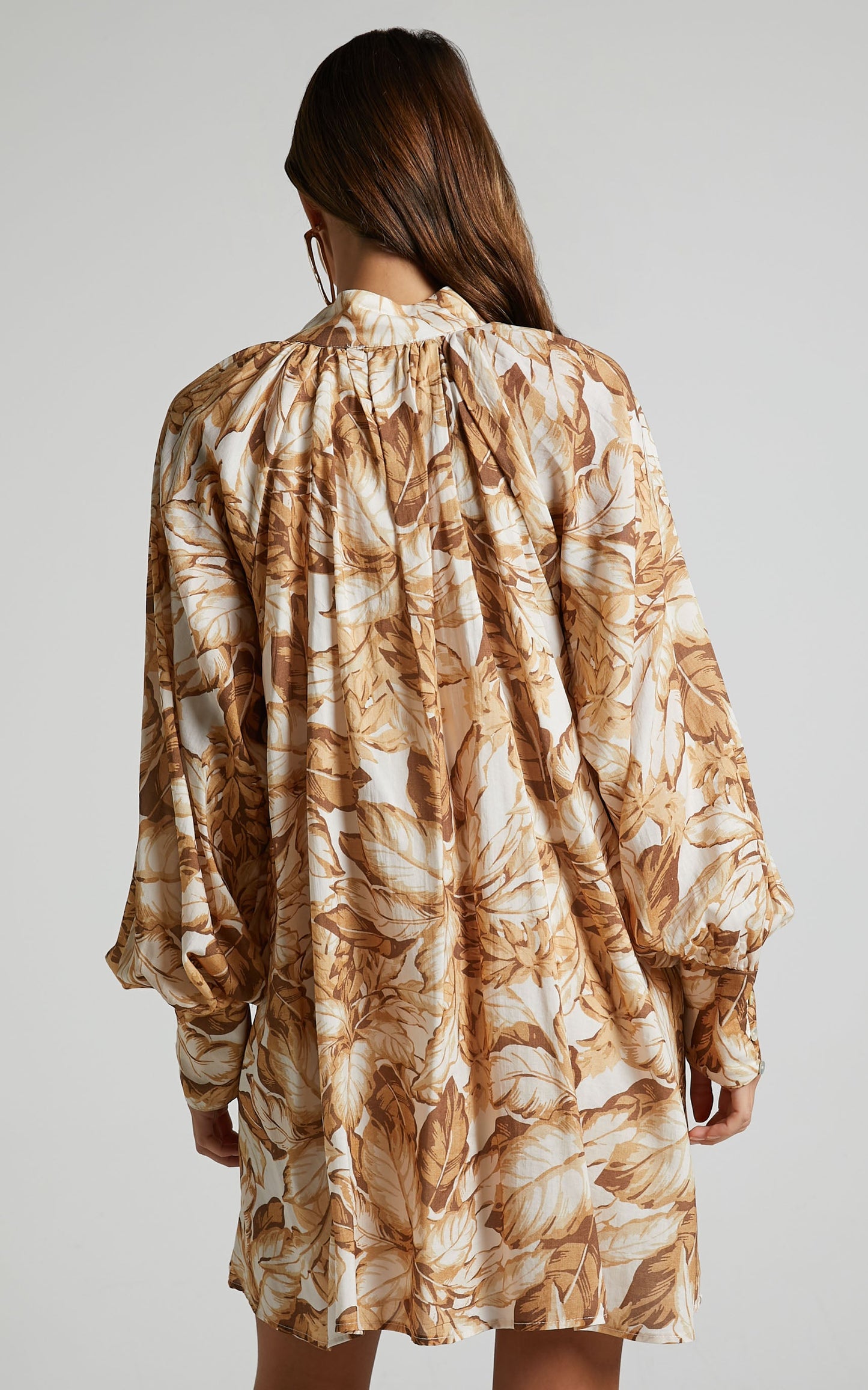 Amalie The Label - Dorothea Balloon Long Sleeve Shirt Dress in Frieja Print