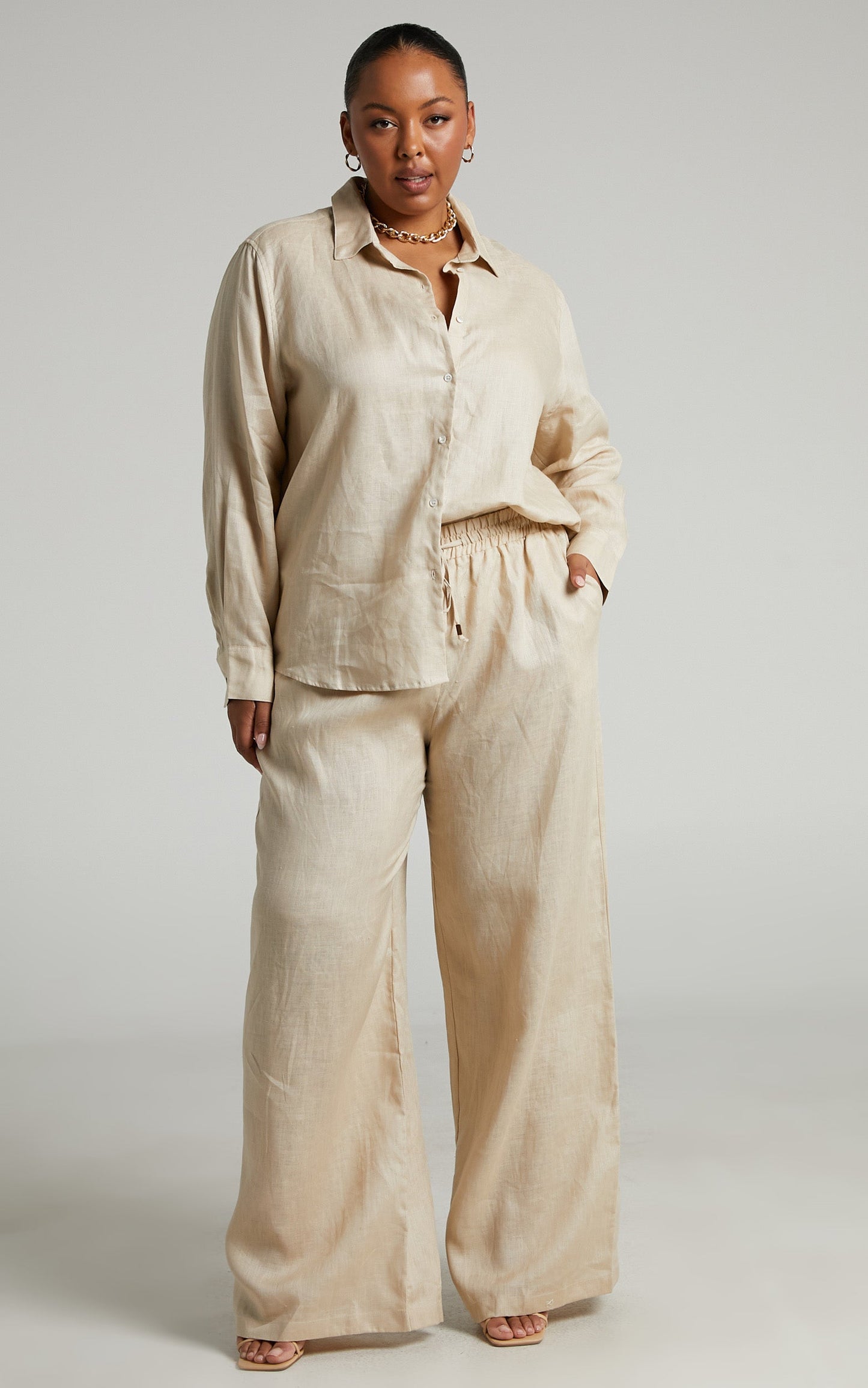 Amalie The Label - Kelvin Linen Linen Shirt in Oat