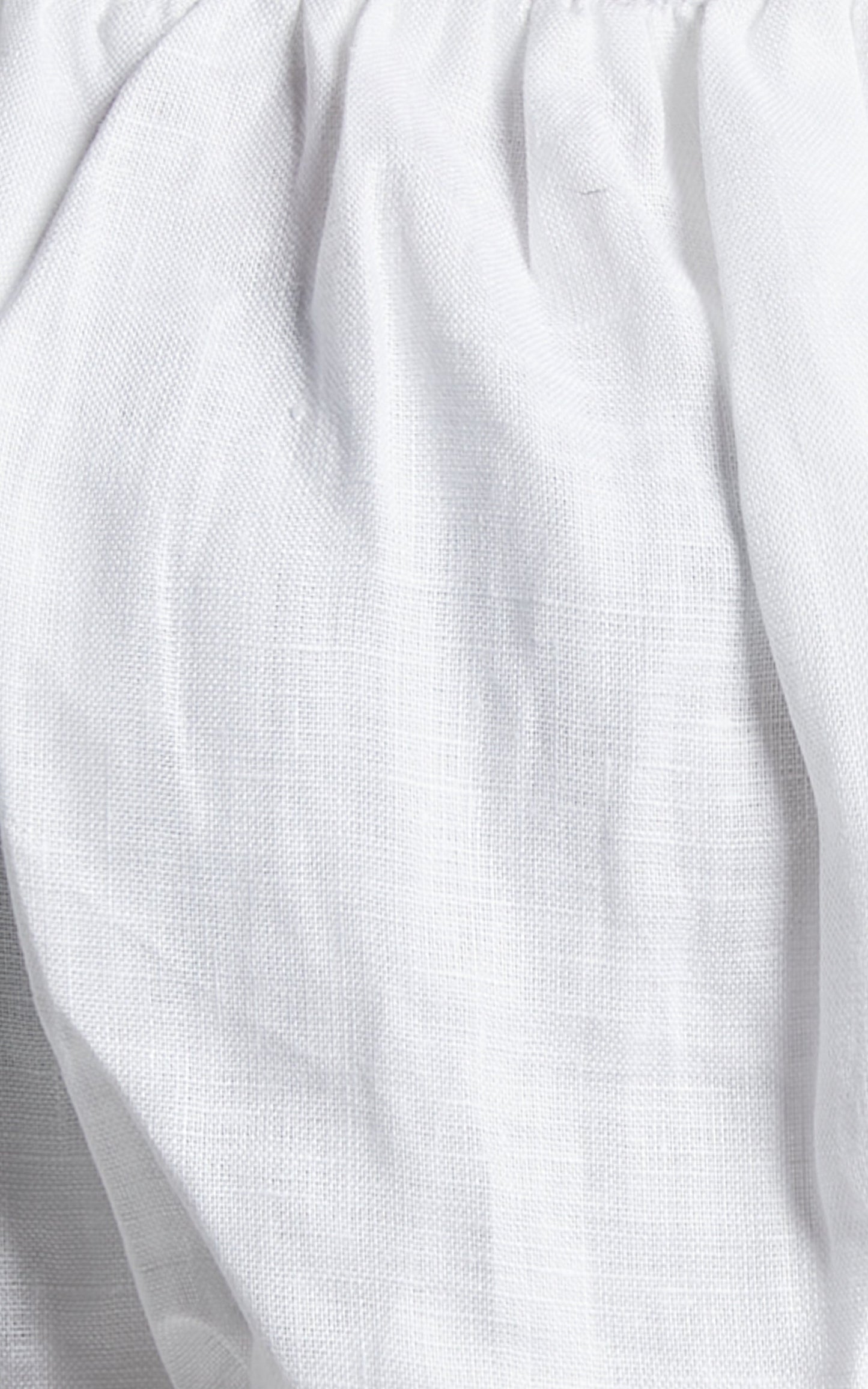 Amalie The Label - Khaila Linen Off Shoulder Gathered Crop Linen Top in White