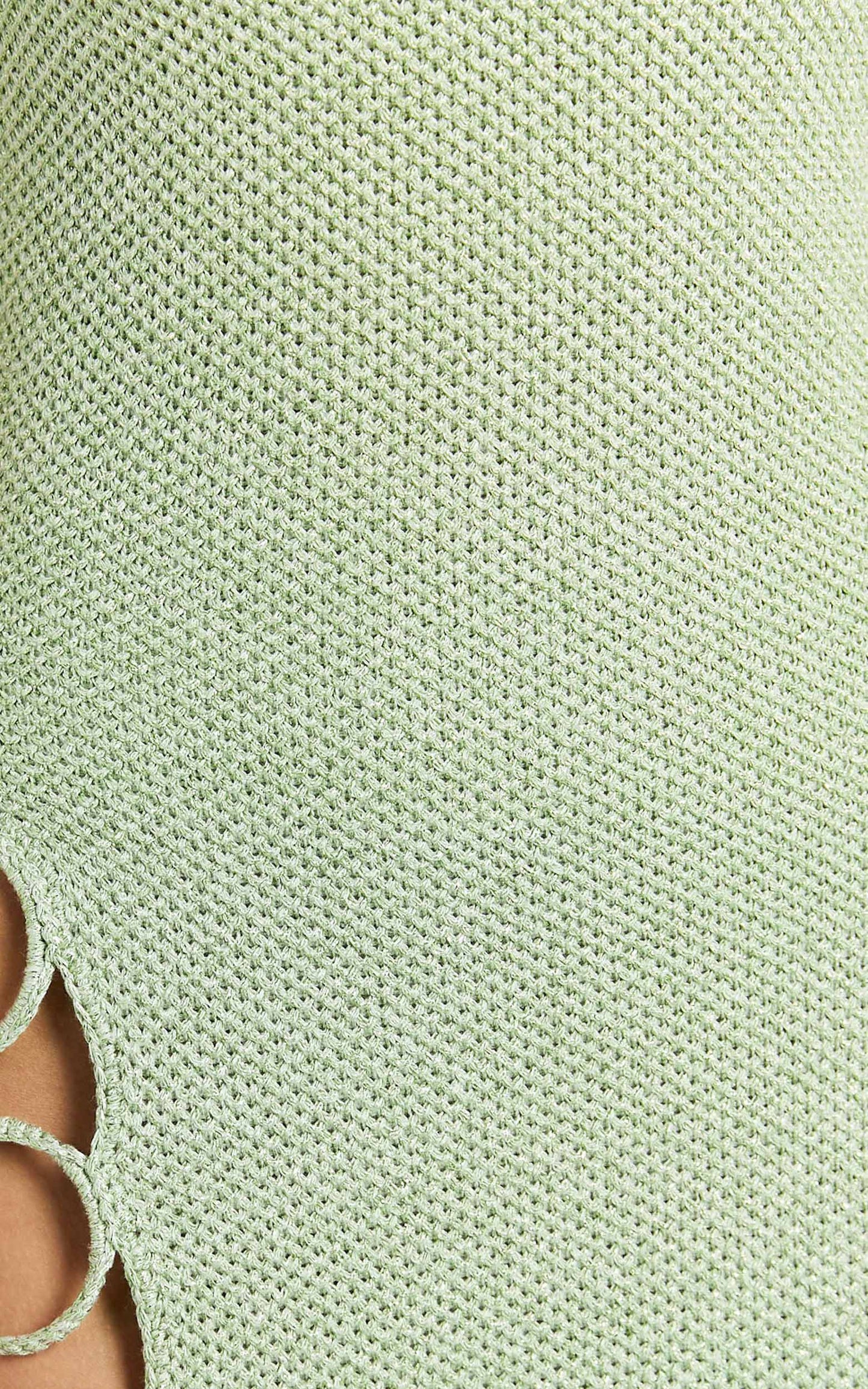 Amalie The Label - Merida Halter Knit Side Split Mini Dress in Green