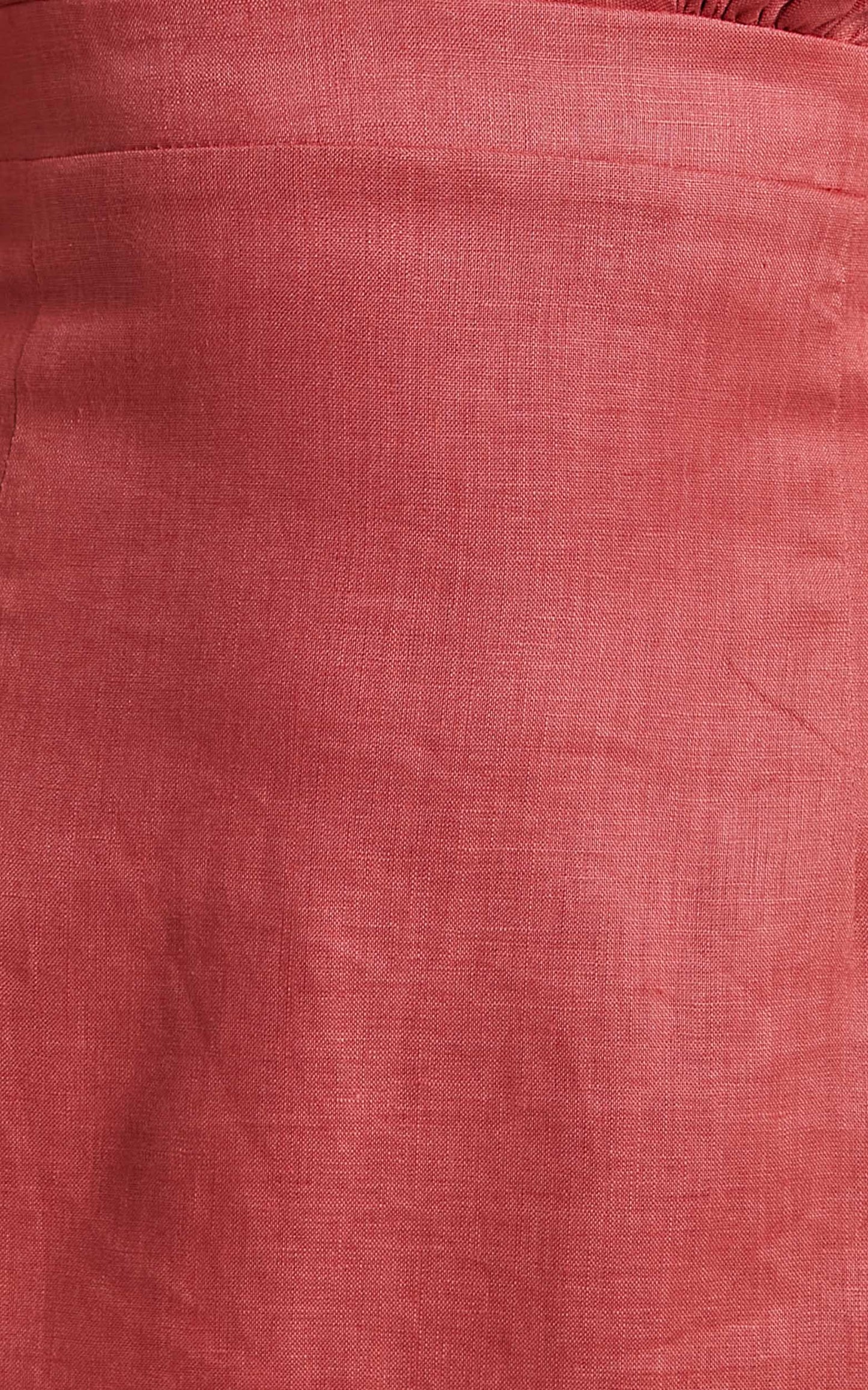 Amalie The Label - Mikaelle Linen Puff Sleeve Open Back Bodycon Mini Linen Dress in Burnt Rose