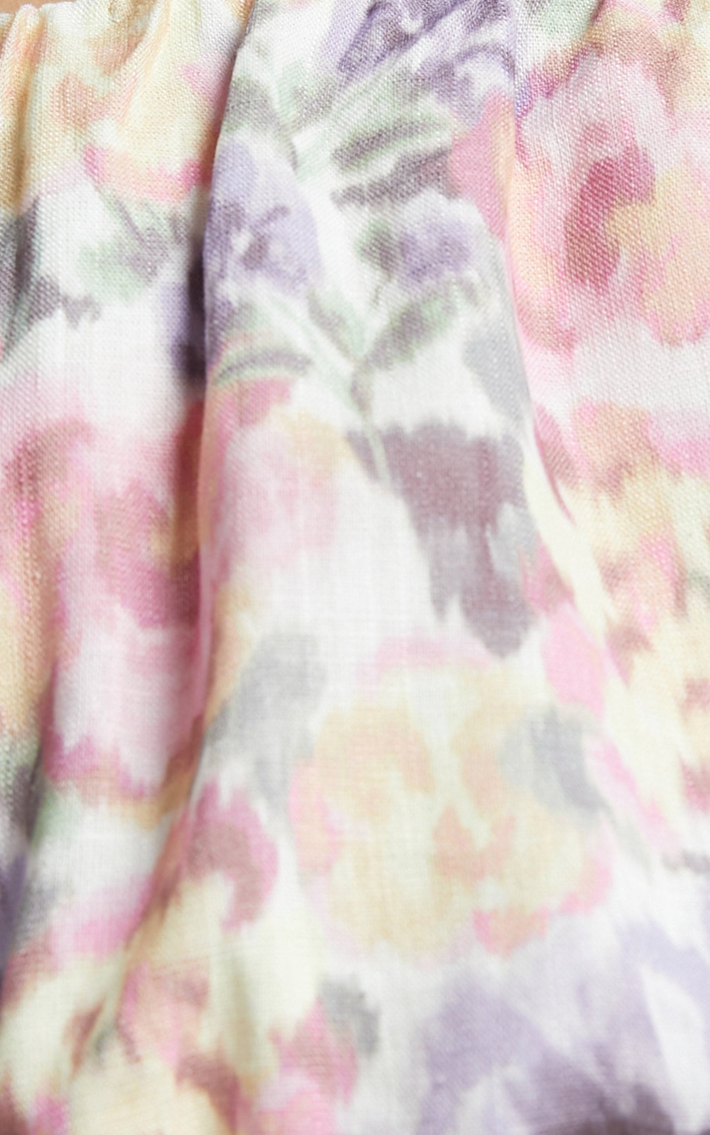 Amalie The Label - Mimie Linen Blend Short Puff Sleeve Tie Back Top in Aurora Print