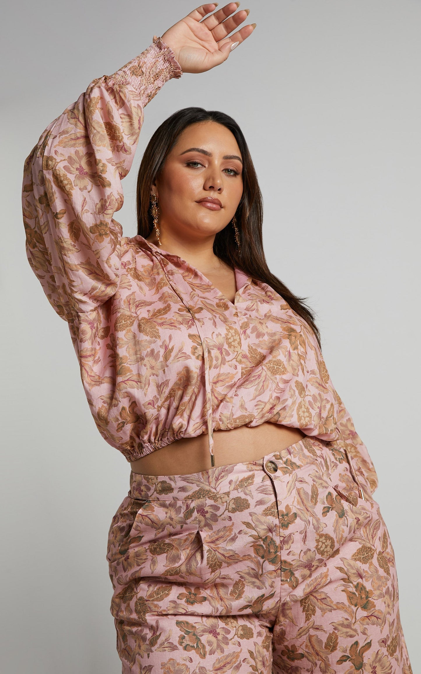 Amalie The Label - Montana Shirred Cuff Long Sleeve Shirt in Vahala Print