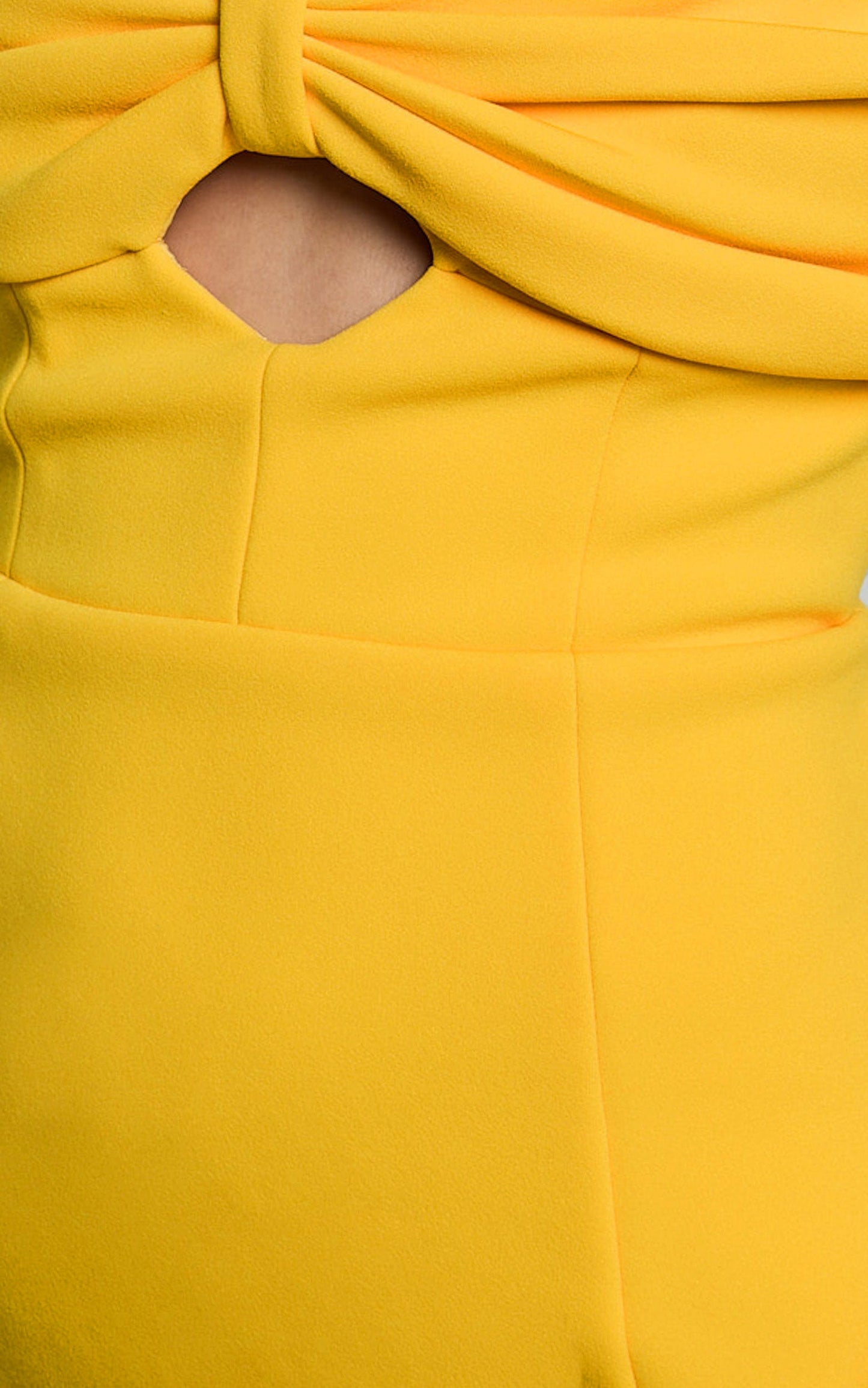 Amalie The Label - Seleste Off Shoulder Bow Detail Mini Dress in Yellow