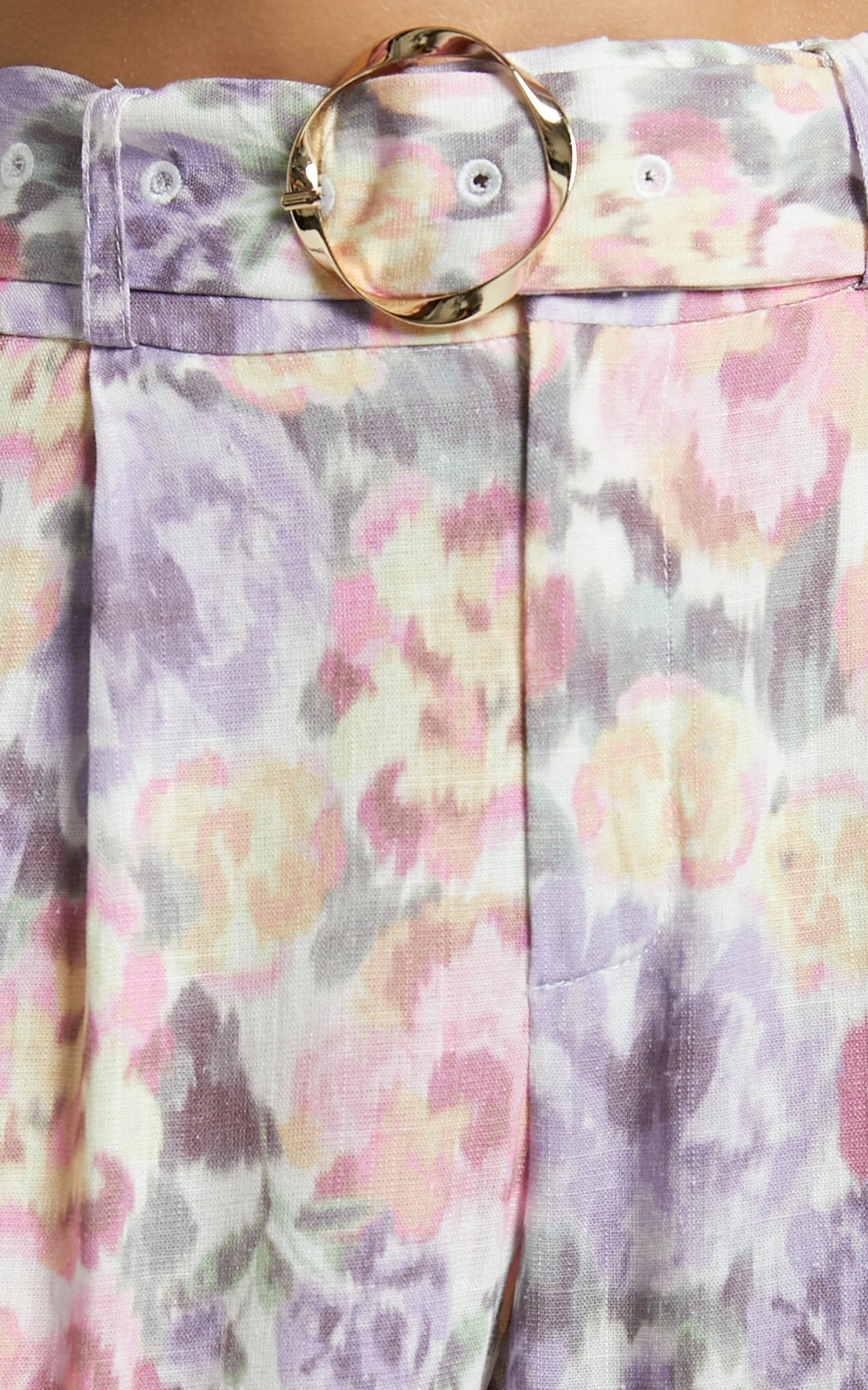 Amalie The Label - Aldina Linen Blend High Waisted Belted Straight Leg Pants in Aurora Print