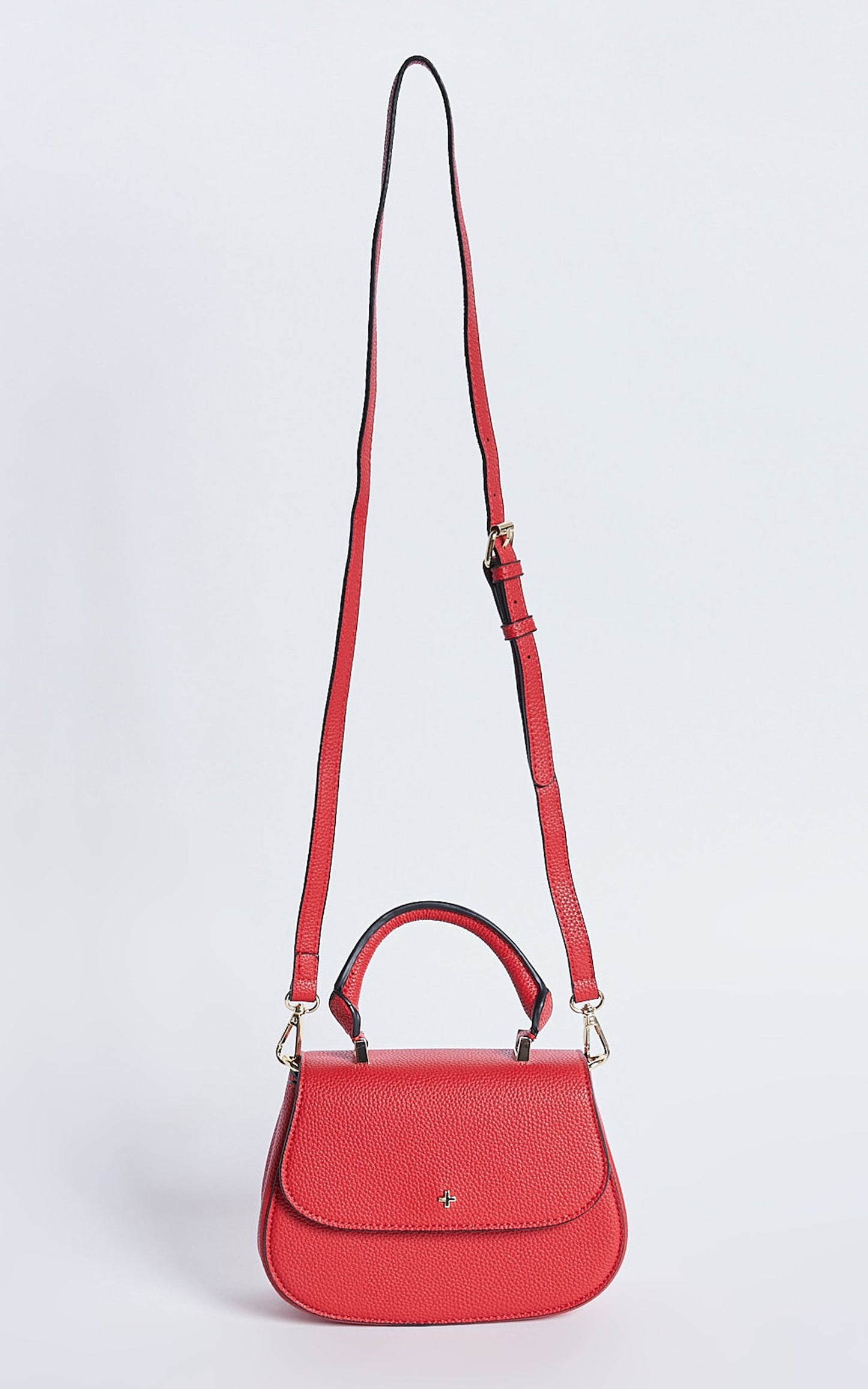 Amalie Top Handle / Crossbody Bag in Red Pebble PU